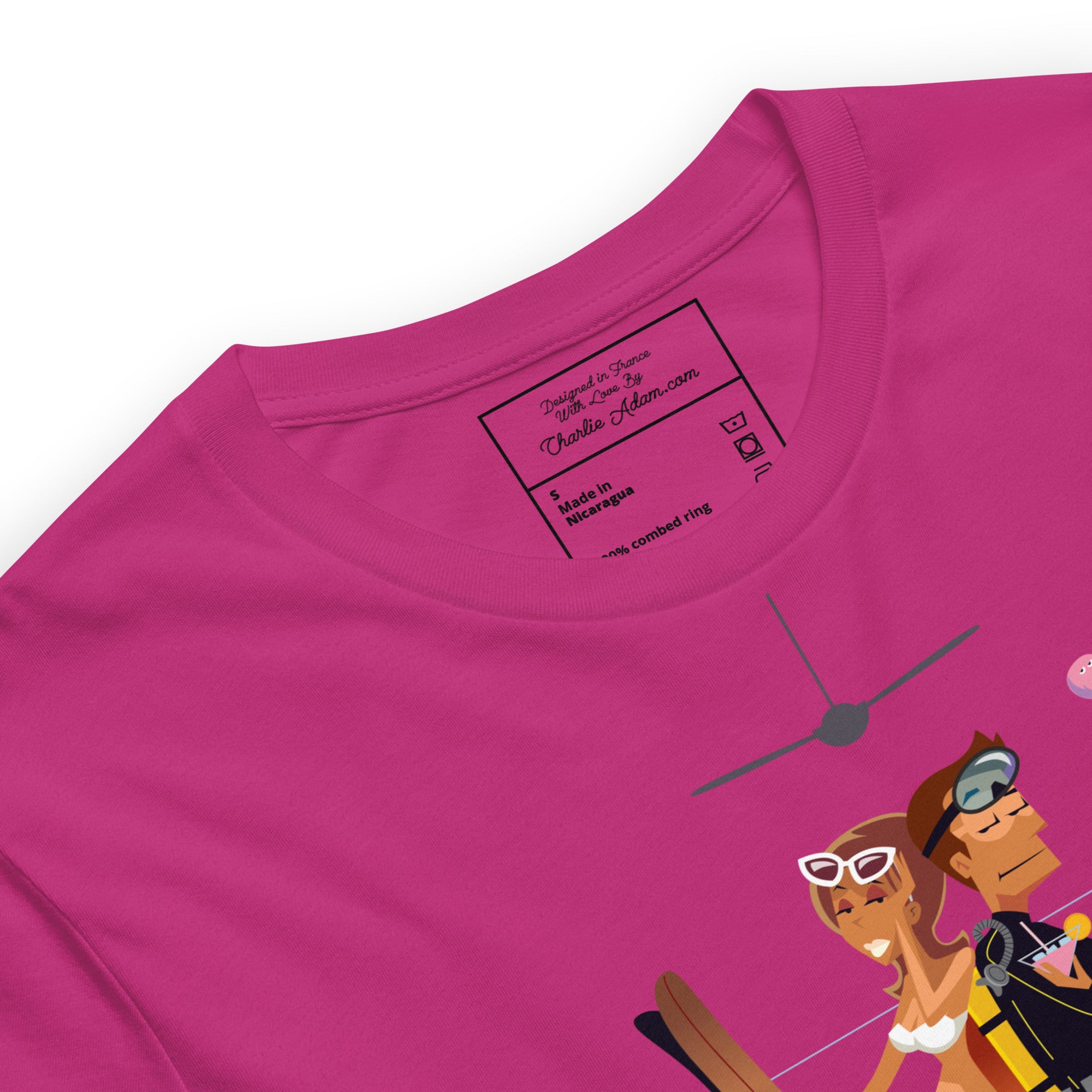 Unisex cotton t-shirt License to Chill Vamos a la Playa on bright colors