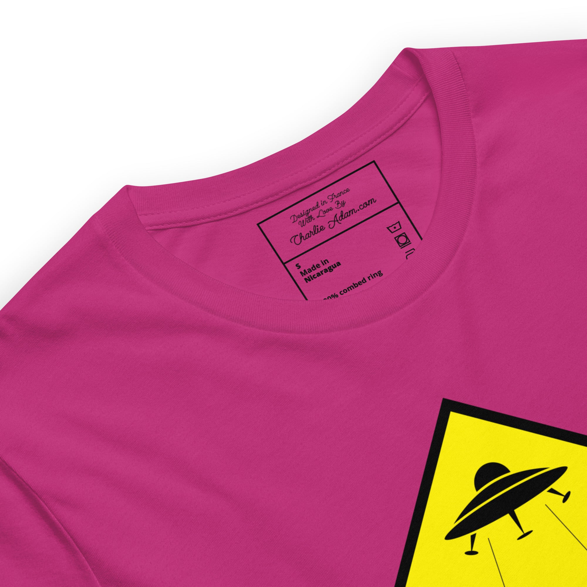 Unisex cotton t-shirt UFO Zone on bright colors