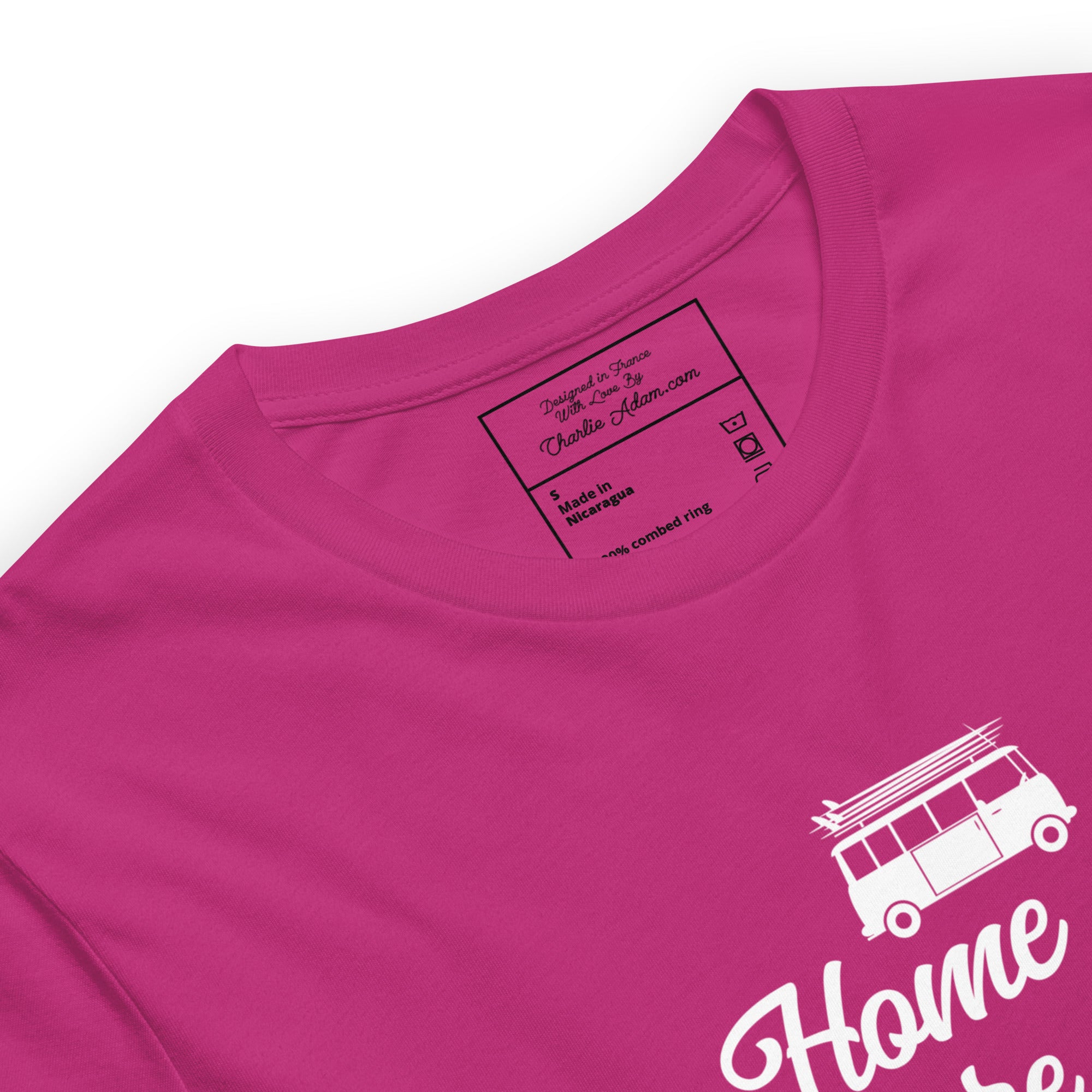 T-shirt en coton unisexe White Surf Combi sur couleurs vives