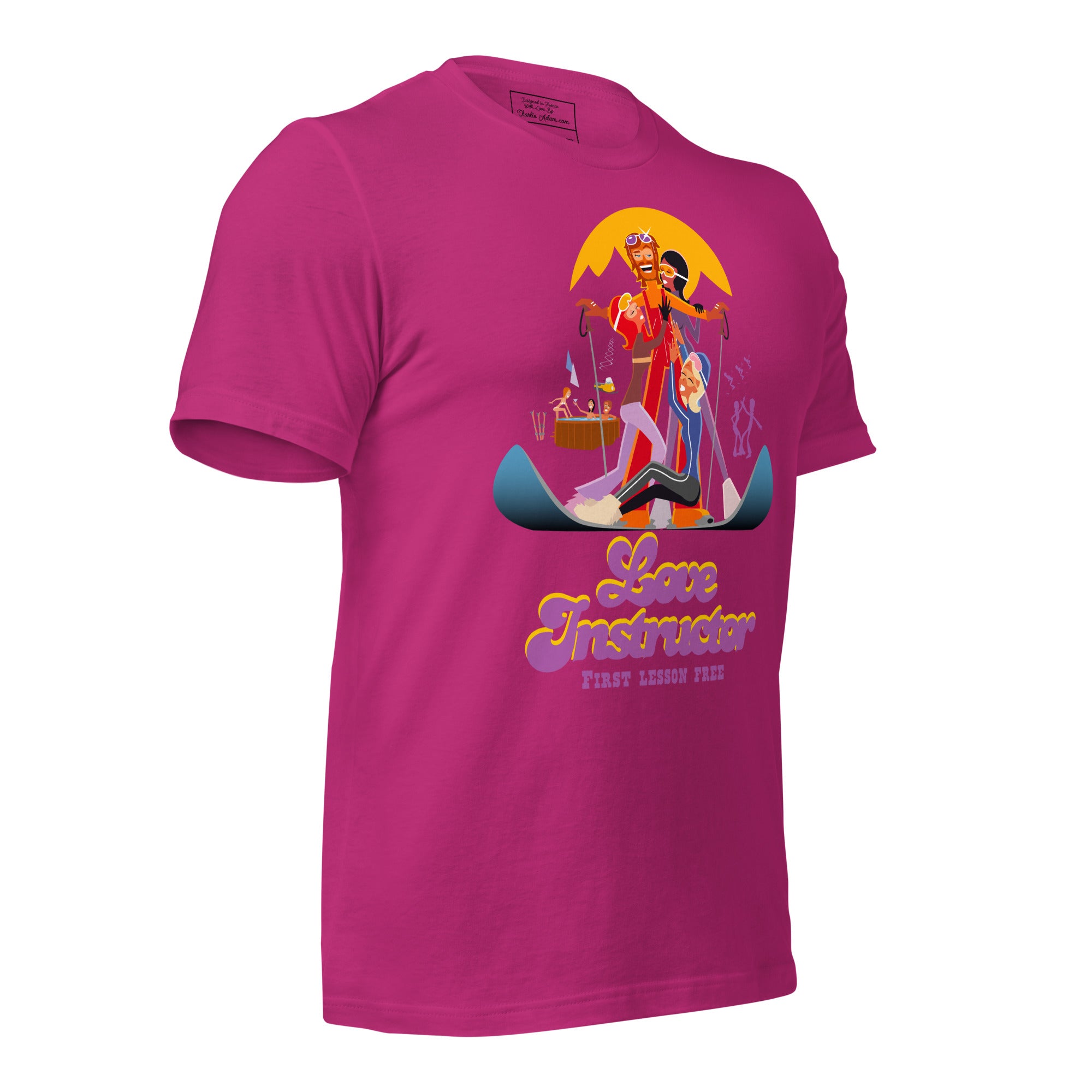 T-shirt en coton unisexe Love instructor First lesson free sur couleurs vives