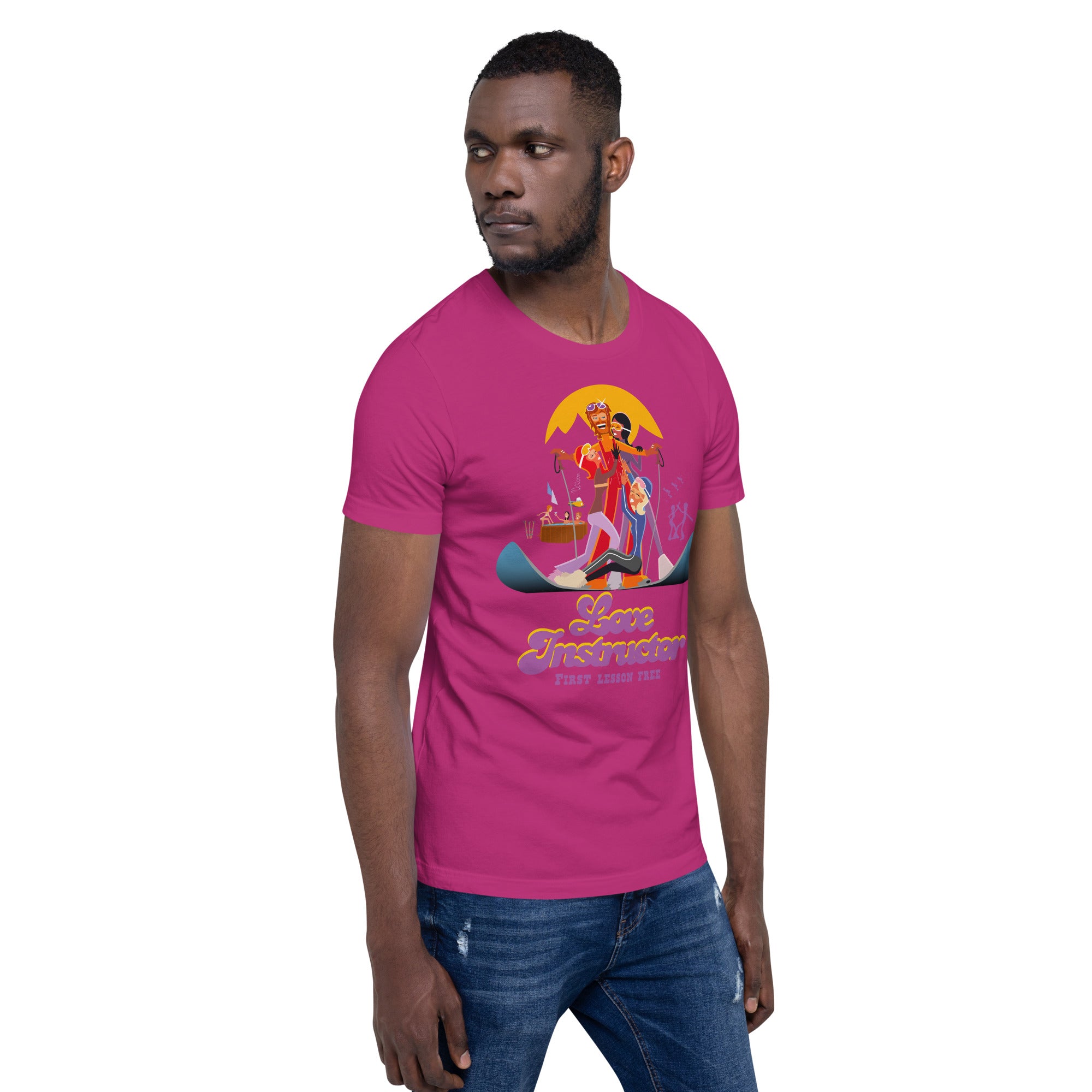 T-shirt en coton unisexe Love instructor First lesson free sur couleurs vives