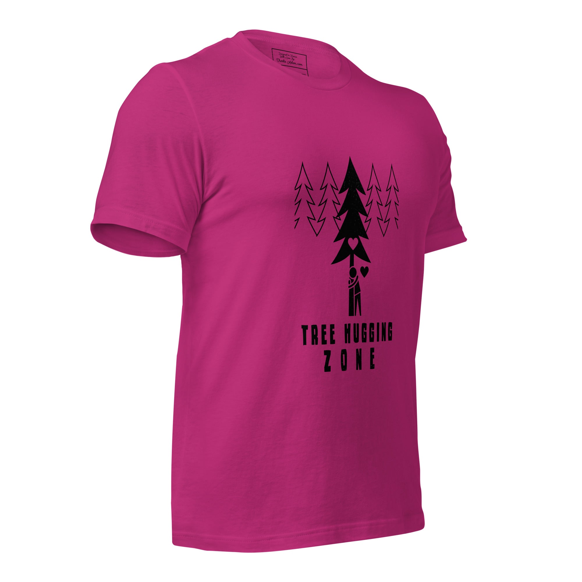 Unisex cotton t-shirt Tree hugging zone on bright colors