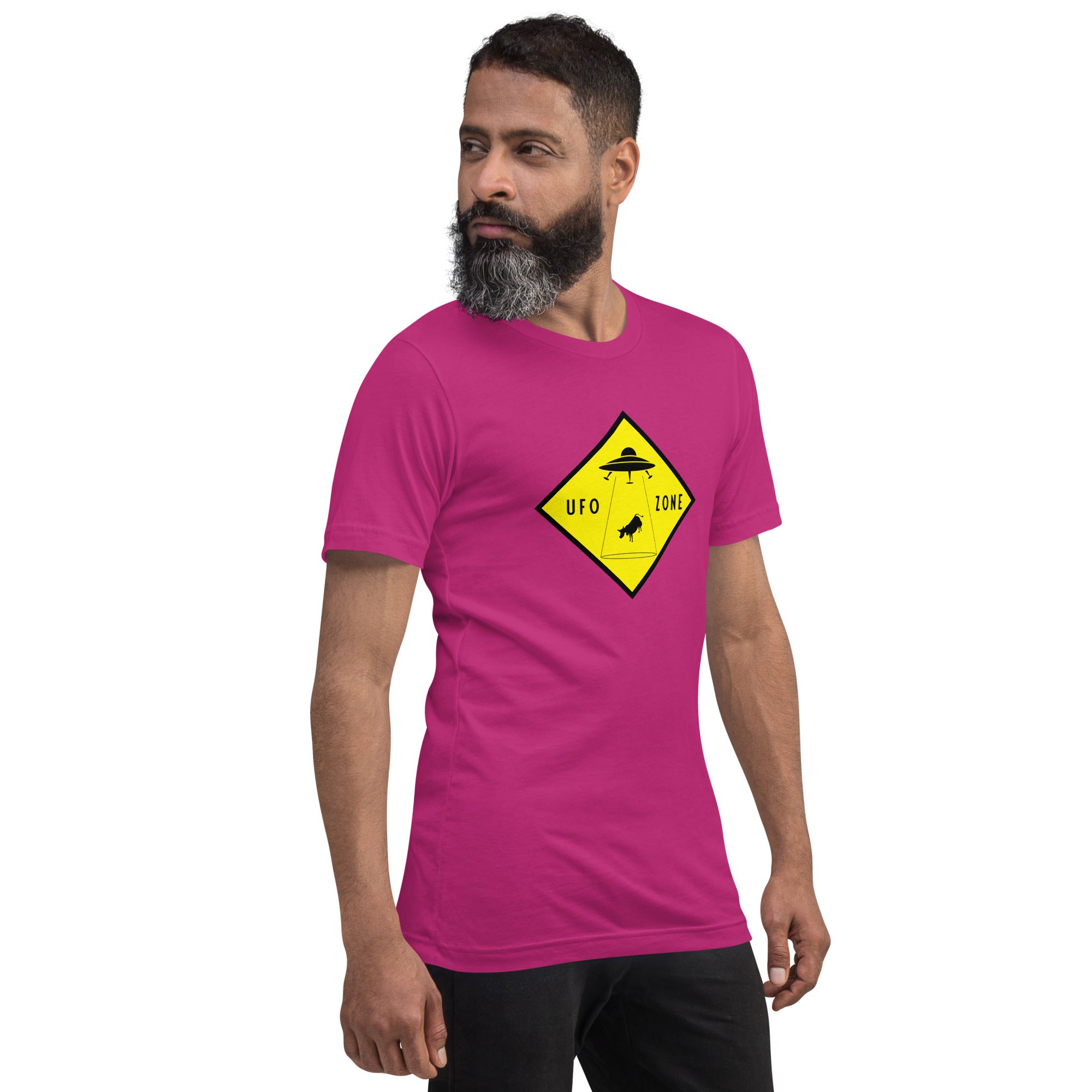 Unisex cotton t-shirt UFO Zone on bright colors
