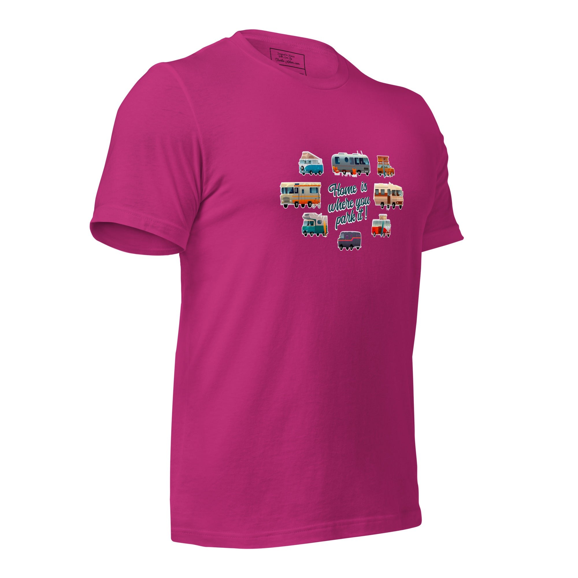 T-shirt en coton unisexe Square Vintage Campers sur couleurs vives