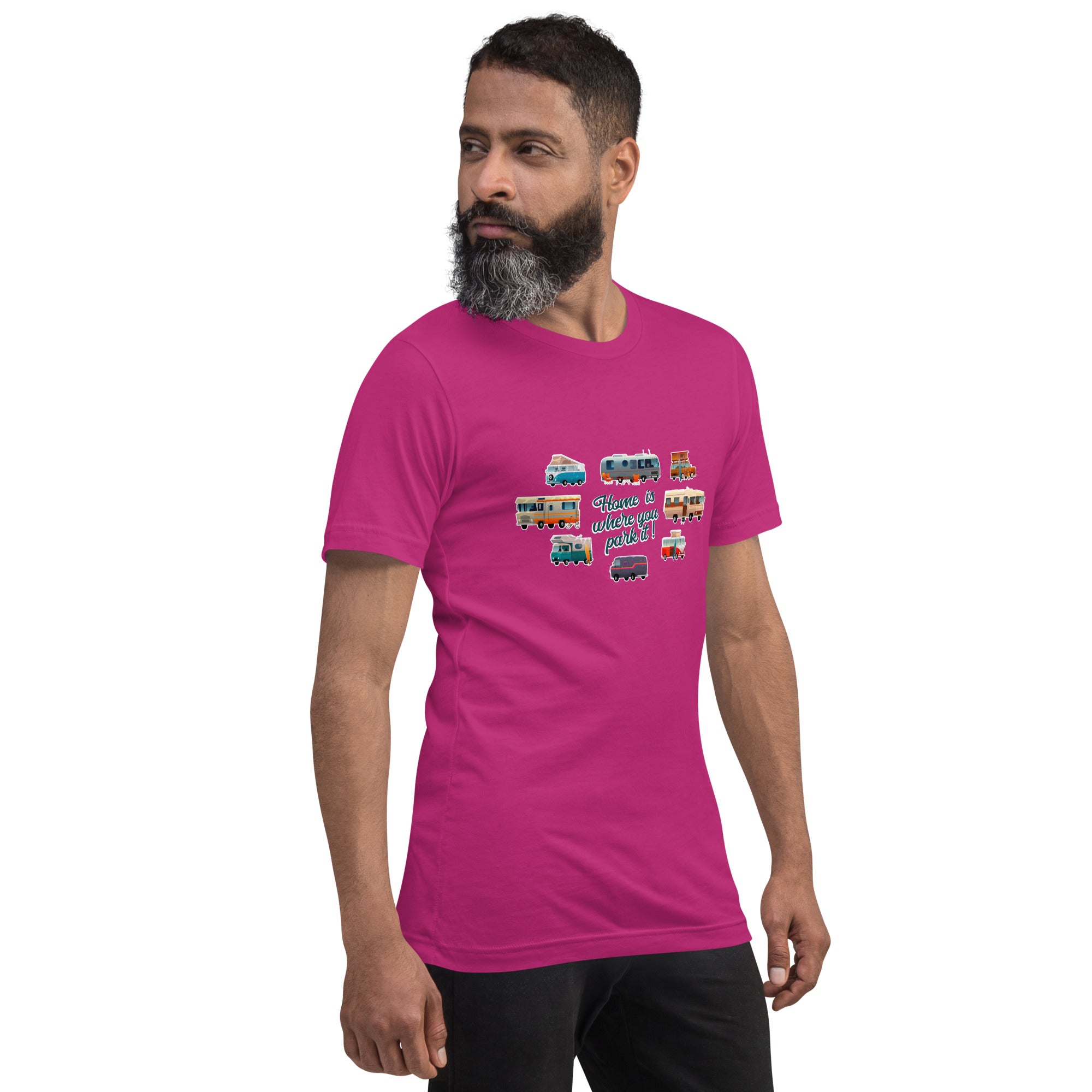 T-shirt en coton unisexe Square Vintage Campers sur couleurs vives