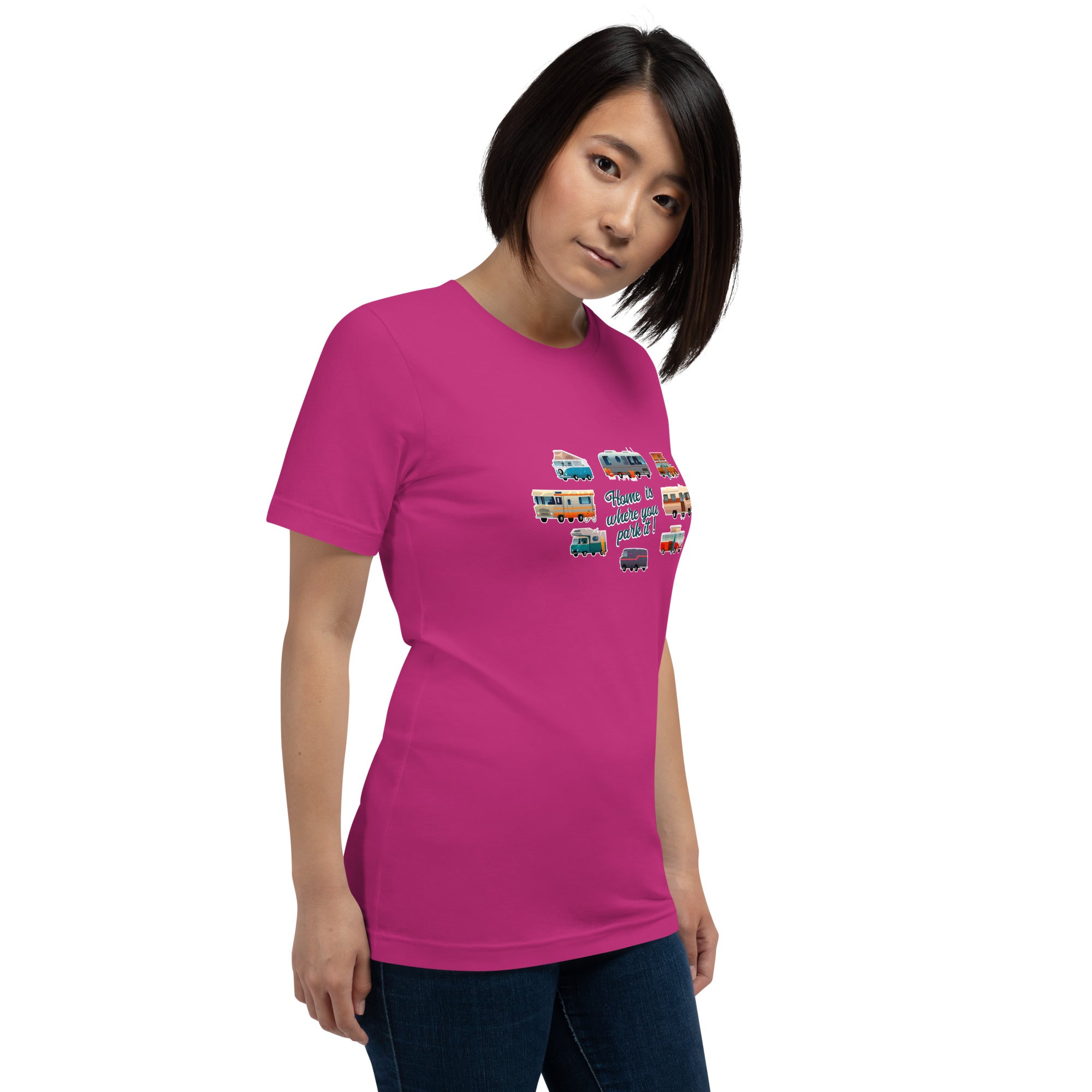 T-shirt en coton unisexe Square Vintage Campers sur couleurs vives
