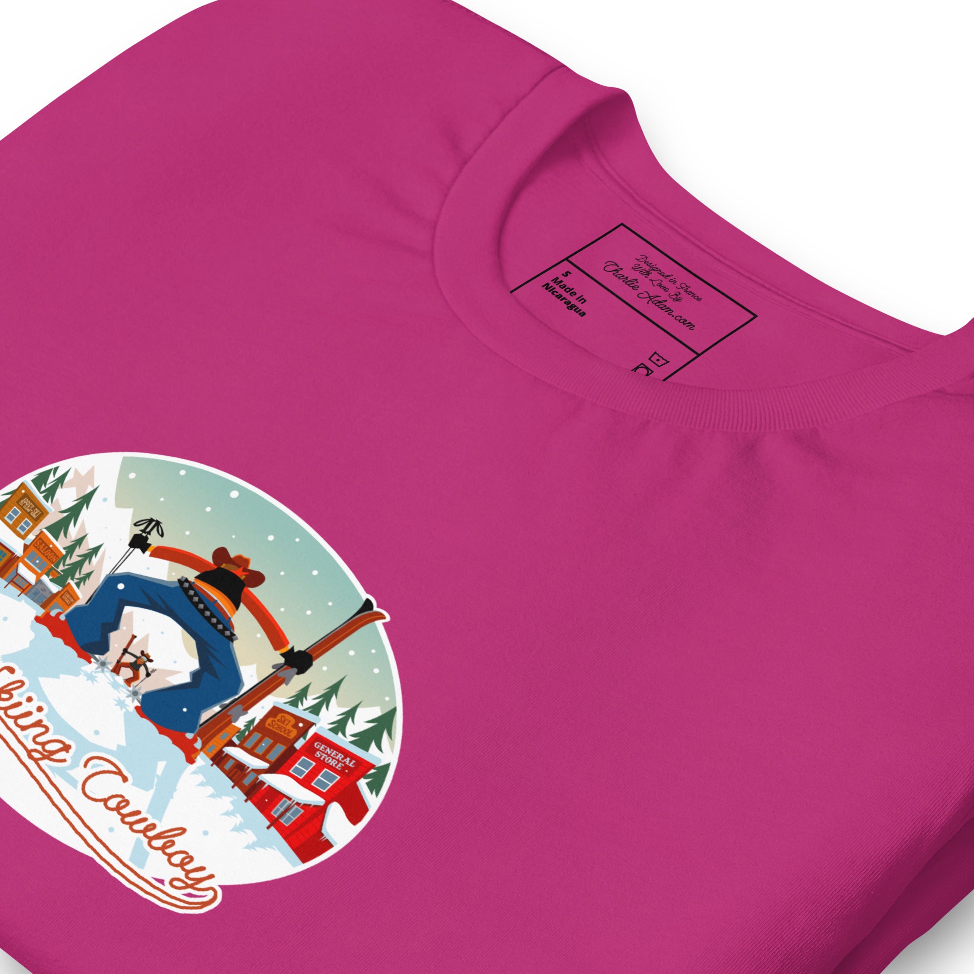 T-shirt en coton unisexe Ski Fight at OK Corral sur couleurs vives