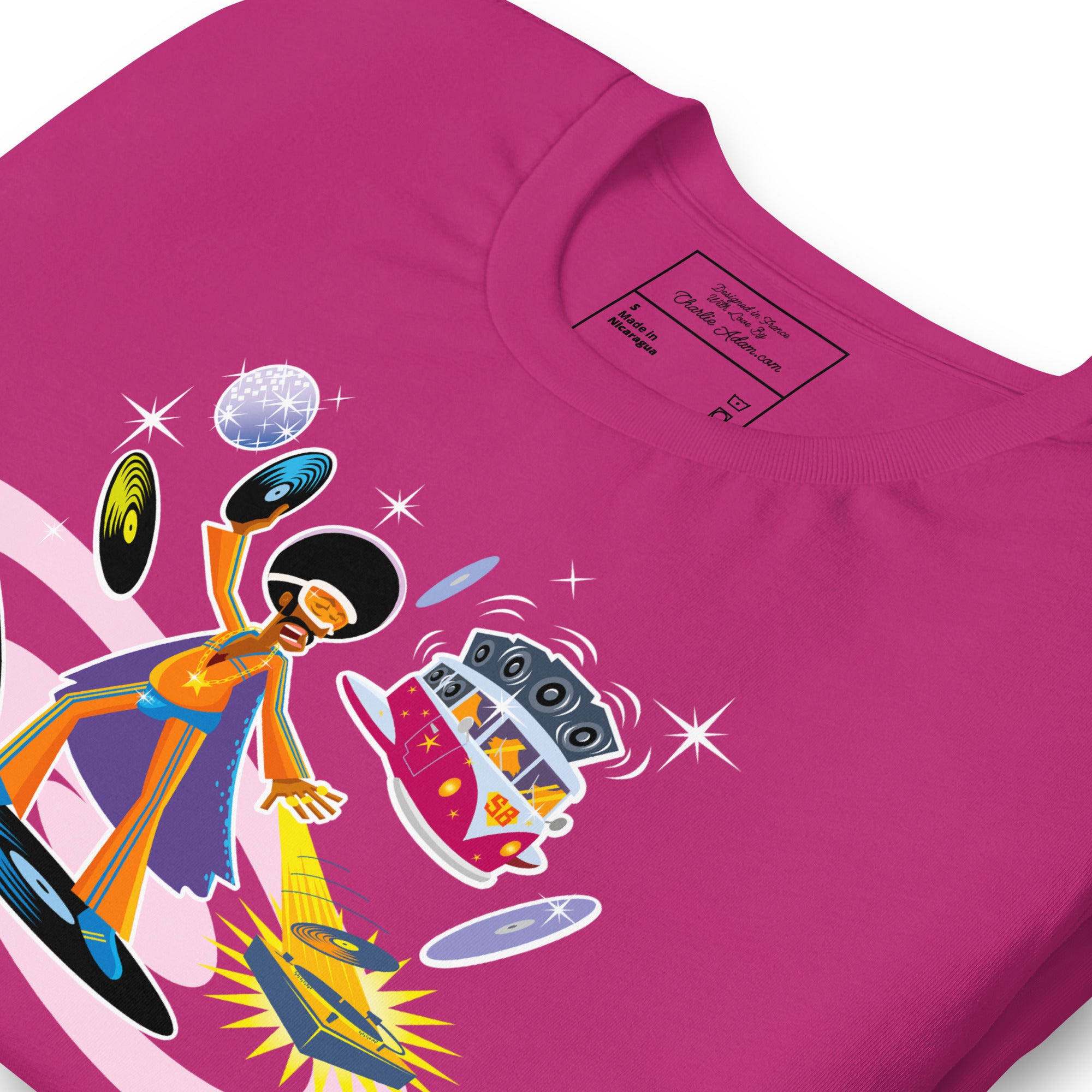 Unisex cotton t-shirt Superboogieman saves the Party on bright colors