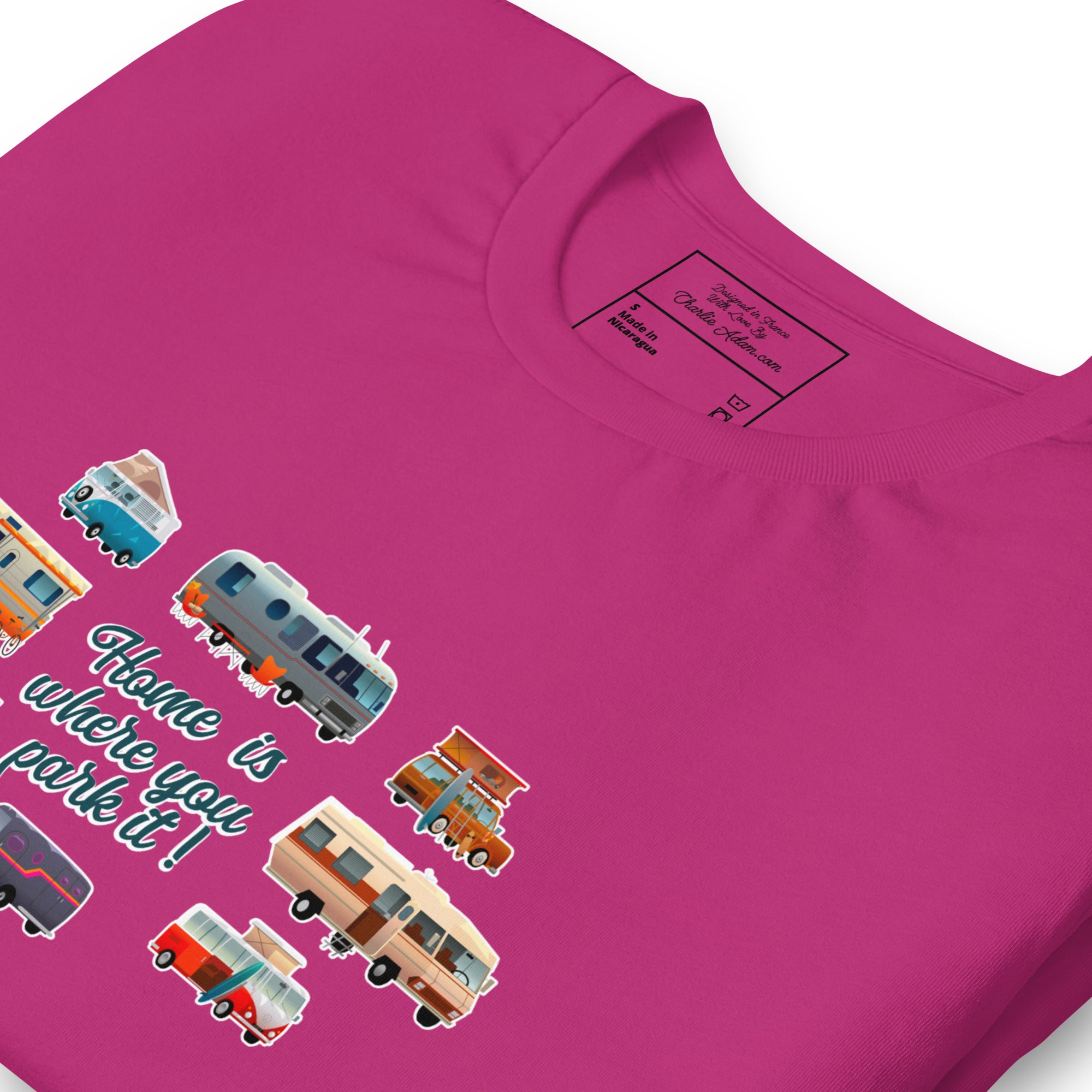 T-shirt en coton unisexe Square Vintage Campers sur couleurs vives