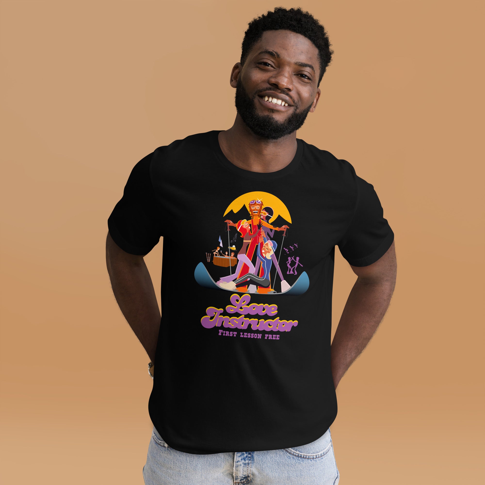 T-shirt en coton unisexe Love instructor First lesson free sur couleurs foncées