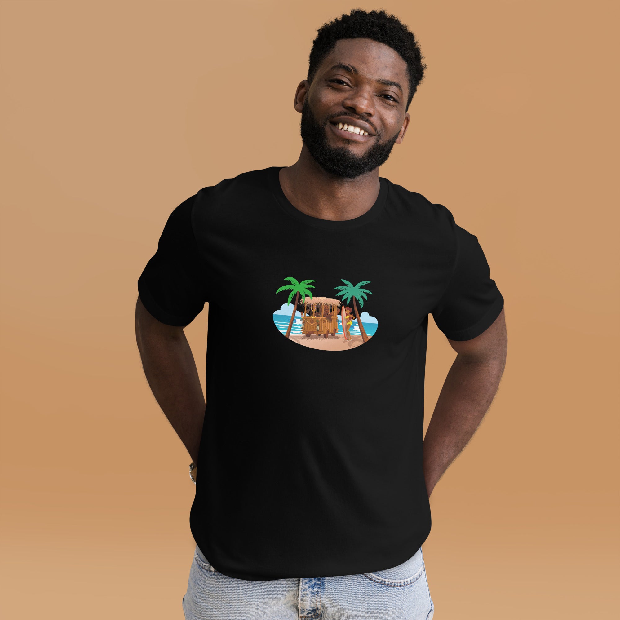Unisex t-shirt Tiki Kombi on dark colors