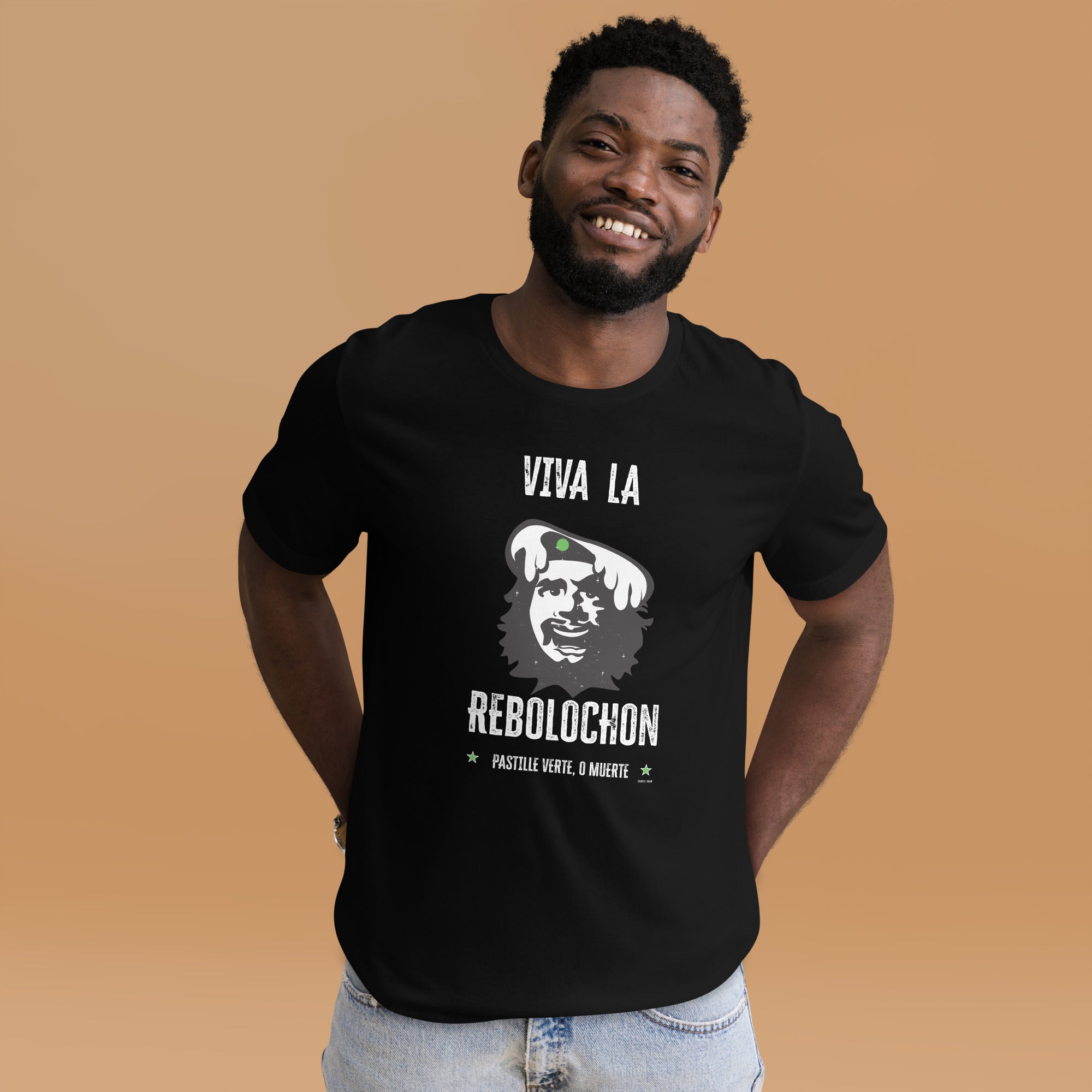 T-shirt en coton unisexe Viva la Rebolochon sur couleurs foncées