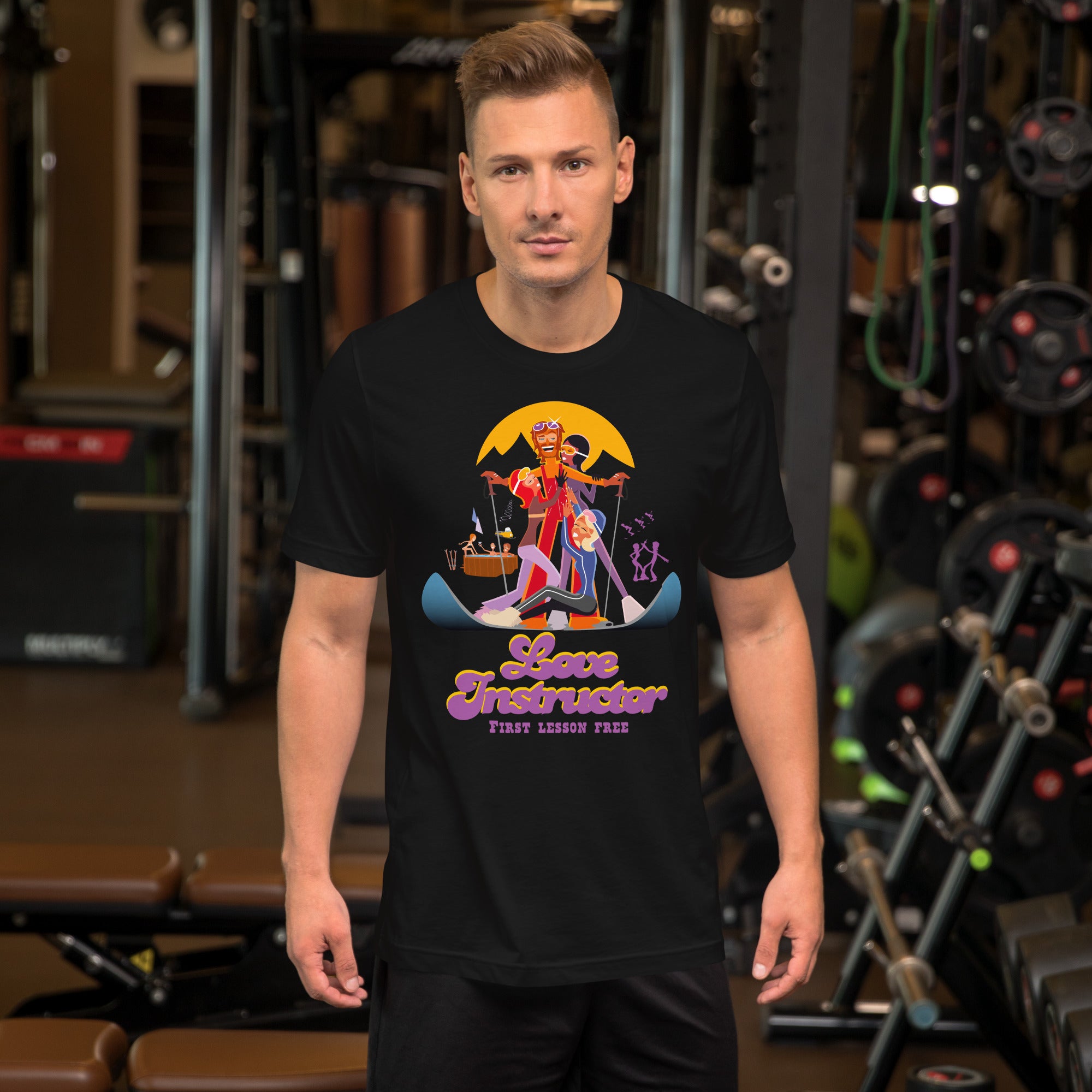 T-shirt en coton unisexe Love instructor First lesson free sur couleurs foncées