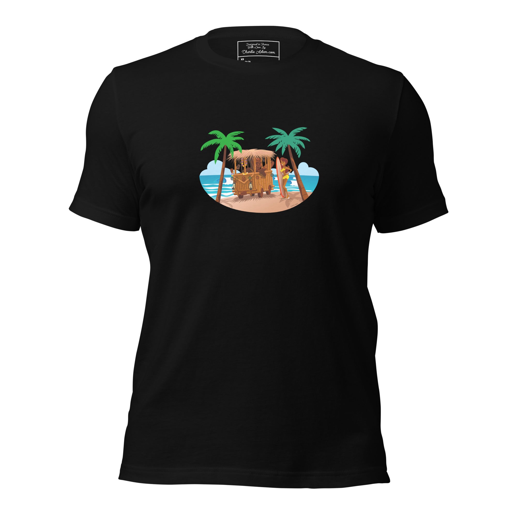 Unisex t-shirt Tiki Kombi on dark colors