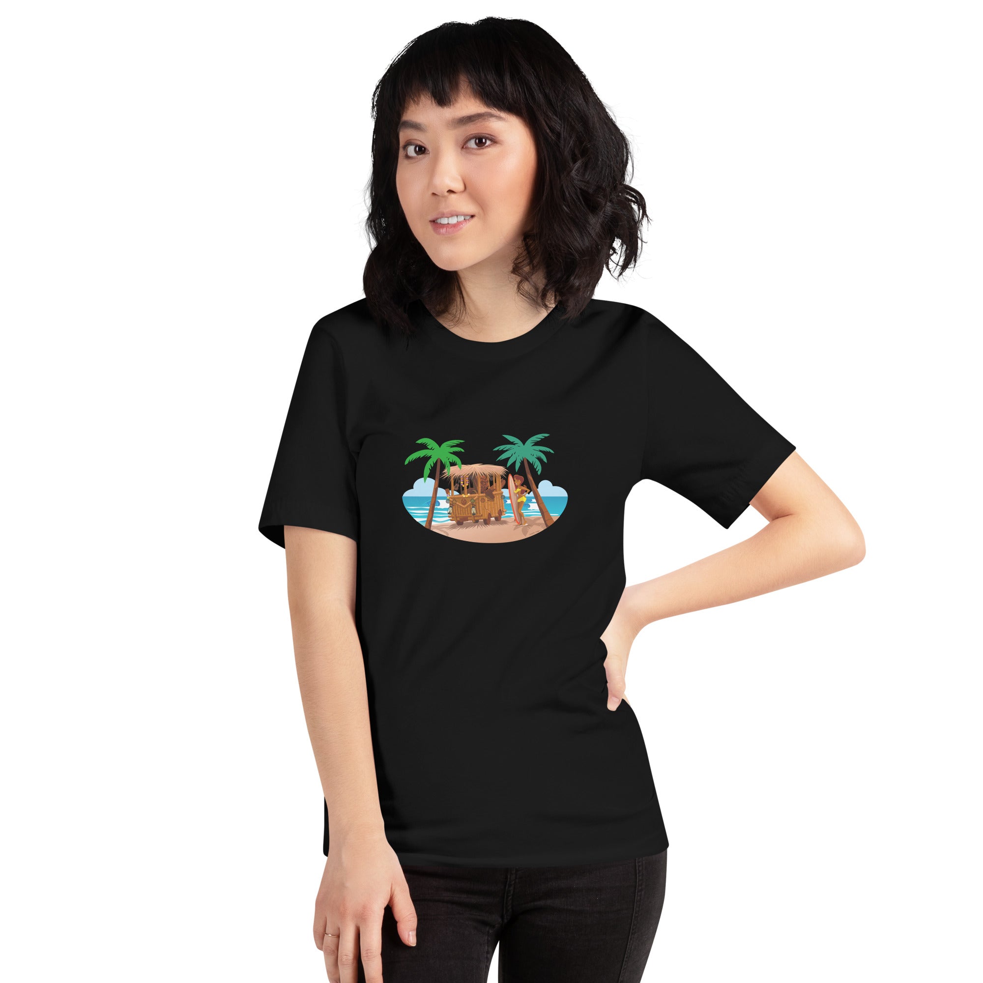 Unisex t-shirt Tiki Kombi on dark colors