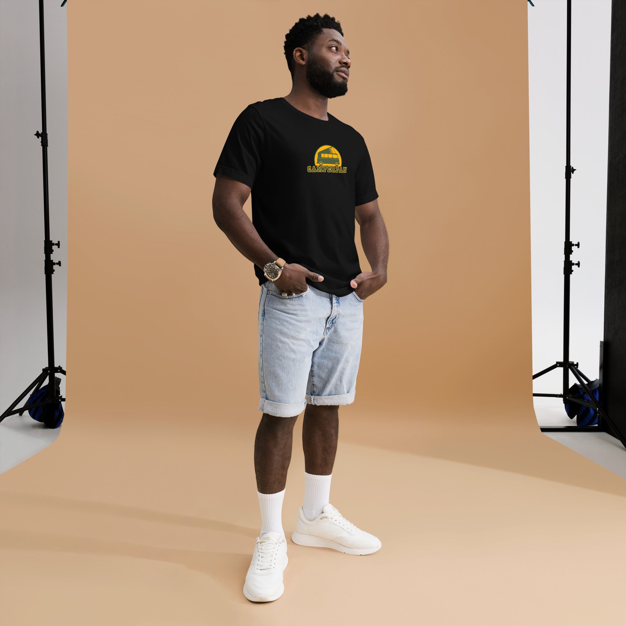 Unisex cotton t-shirt Camperfan on dark colors