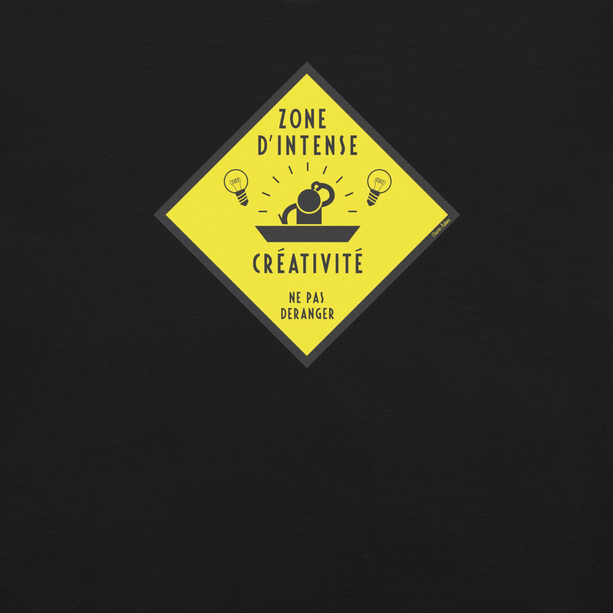Unisex cotton t-shirt Zone d'intense créativité, Ne pas déranger on dark colors