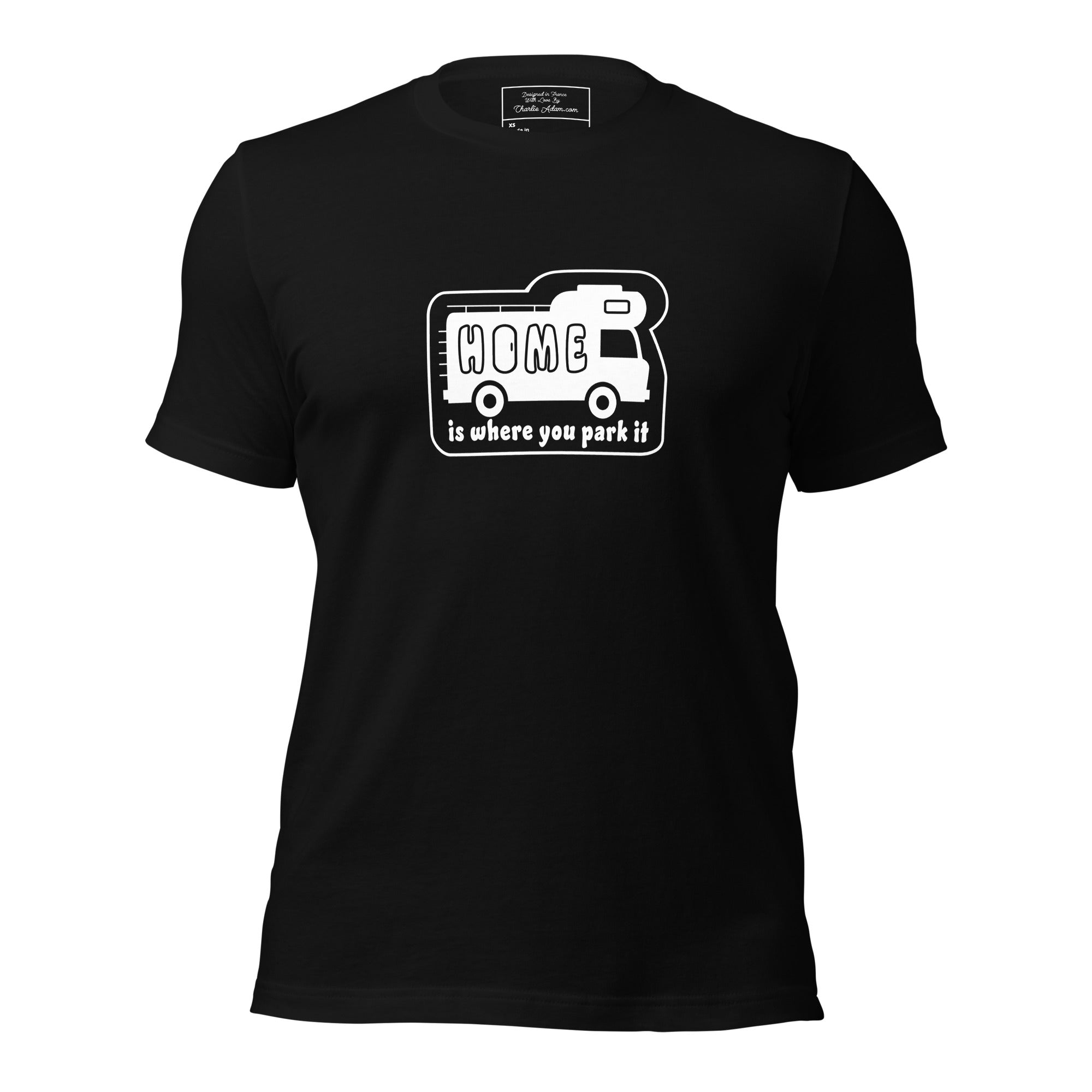 Unisex cotton t-shirt Bold Camper Van on dark colors
