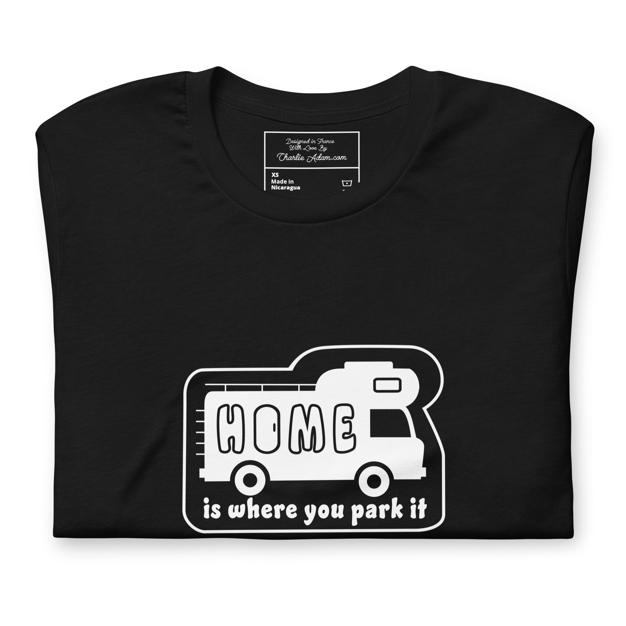 Unisex cotton t-shirt Bold Camper Van on dark colors