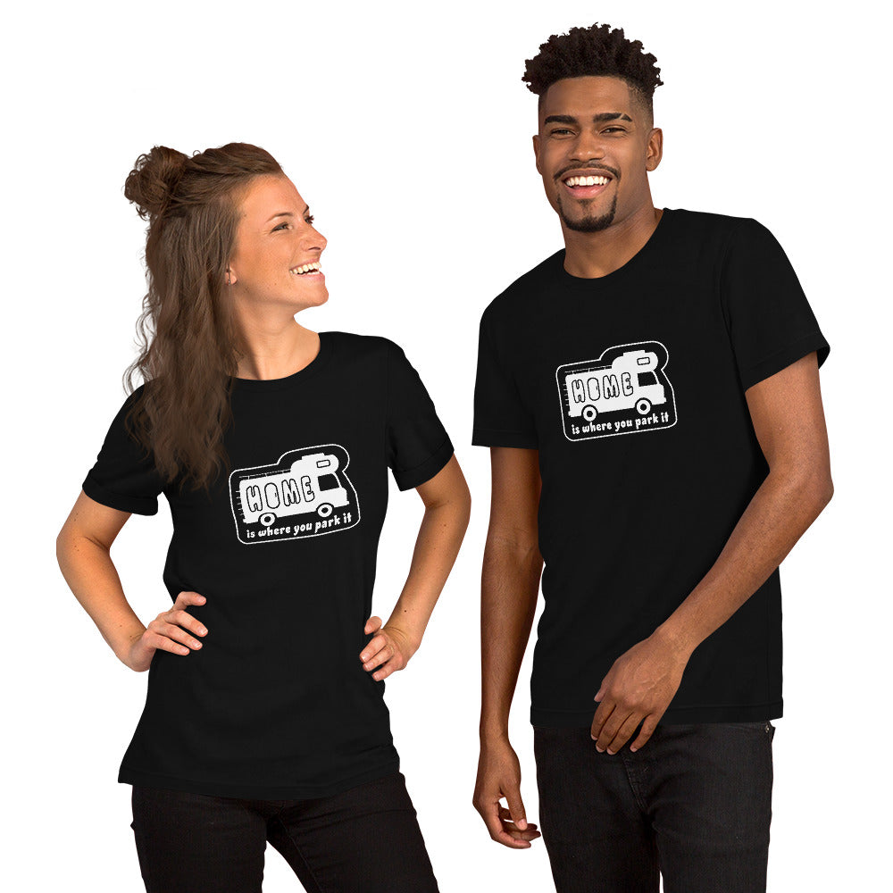 Unisex cotton t-shirt Bold Camper Van on dark colors