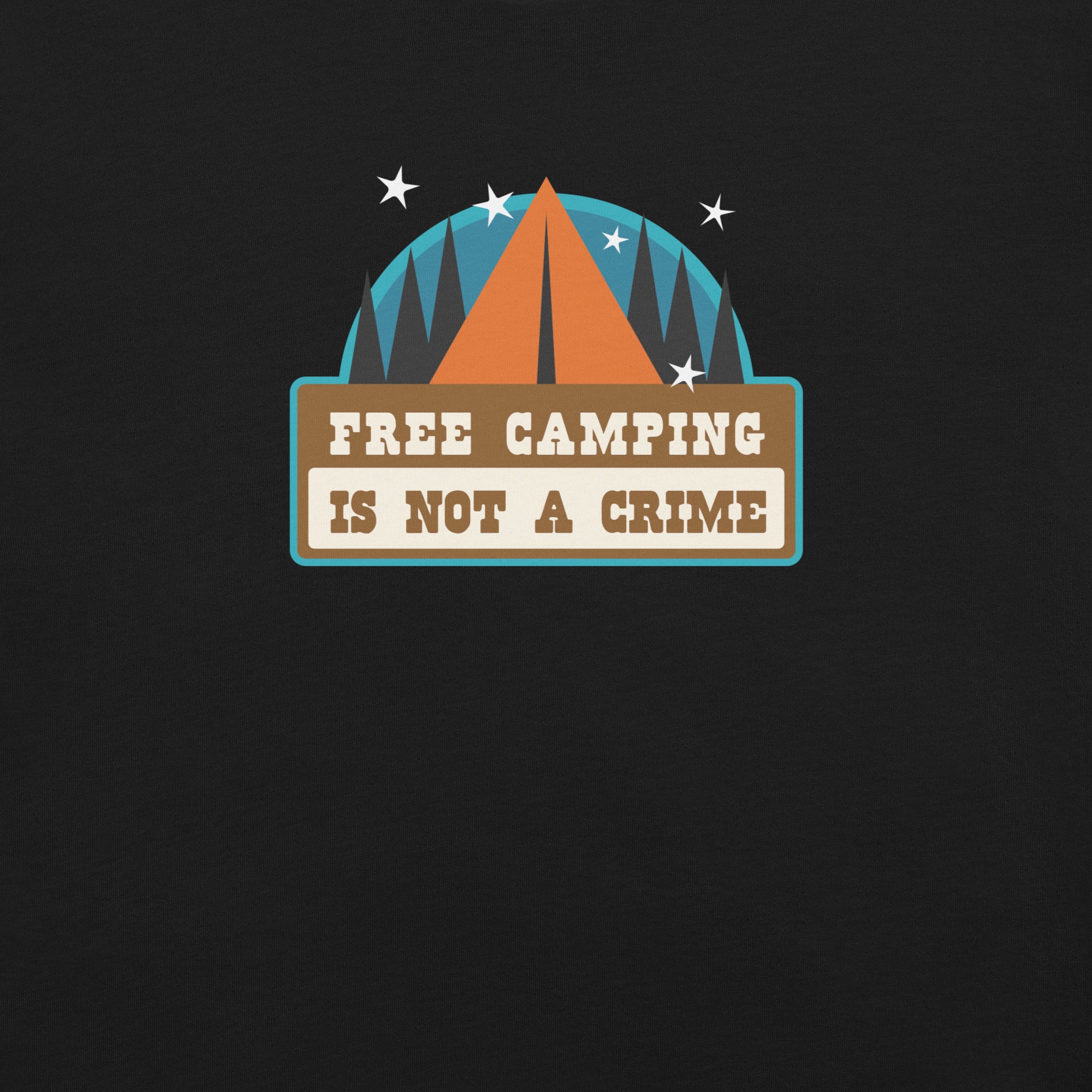 Unisex cotton t-shirt Free Camping is not a Crime on dark colors