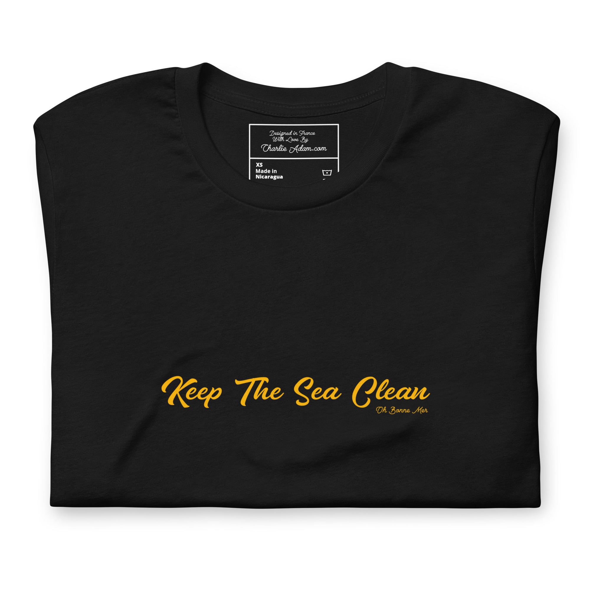 Unisex cotton t-shirt Keep The Sea Clean Gold on dark colors