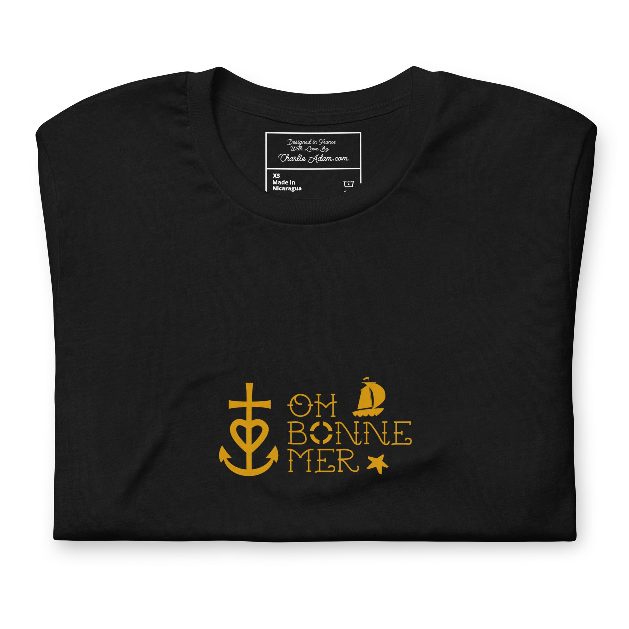 Unisex cotton t-shirt Oh Bonne Mer 2 on dark colors