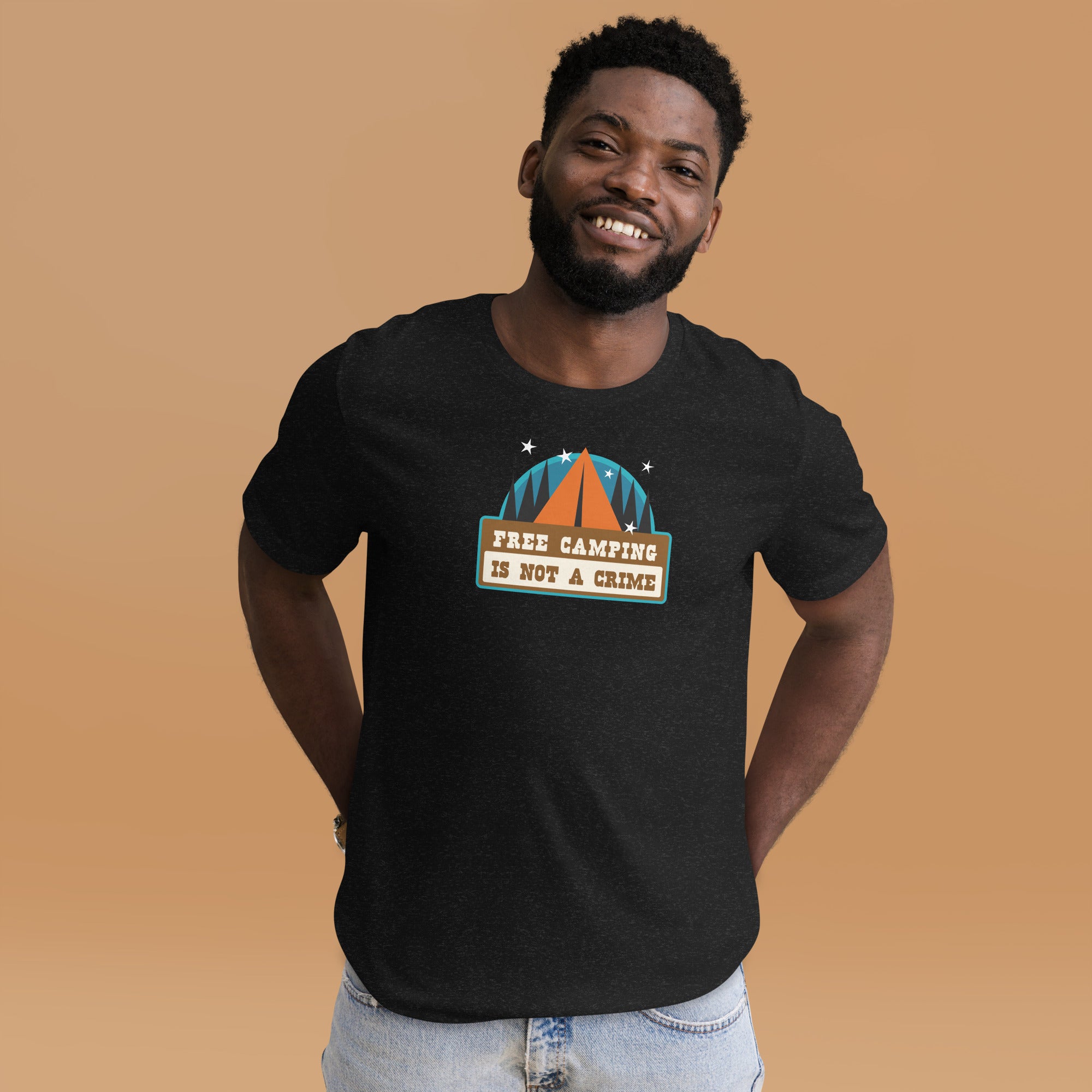 Unisex t-shirt Free camping is not a crime on dark heather colors
