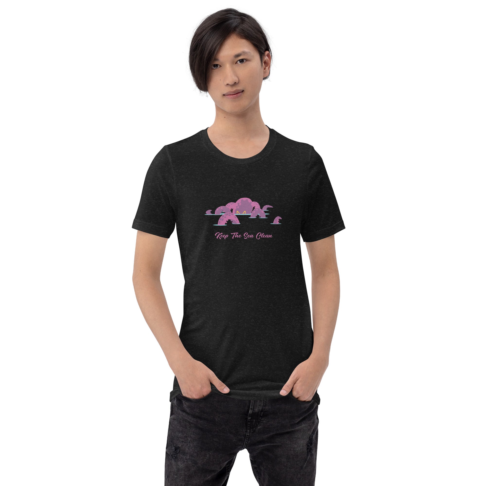 Unisex t-shirt Octopus Purple on dark heather colors