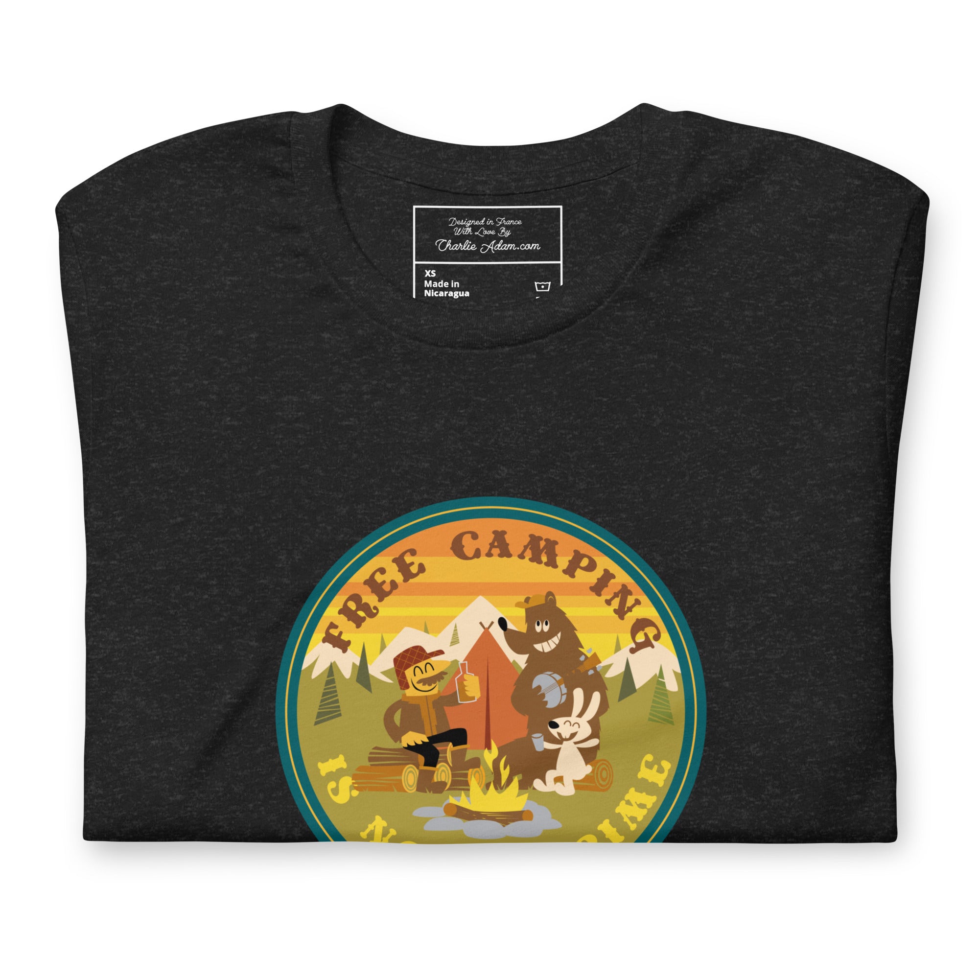 Unisex t-shirt Free Camping is not a crime on dark heather colors