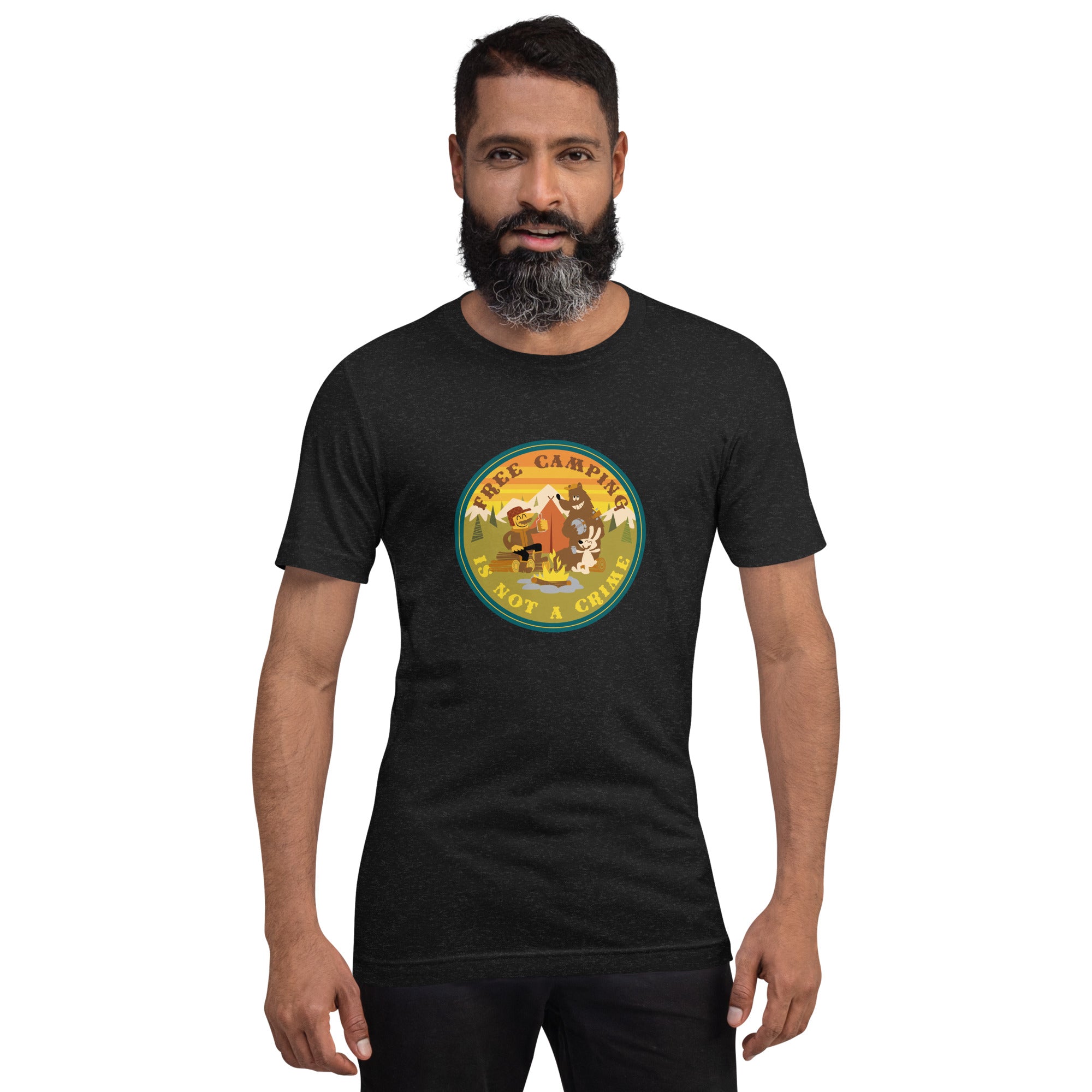 Unisex t-shirt Free Camping is not a crime on dark heather colors