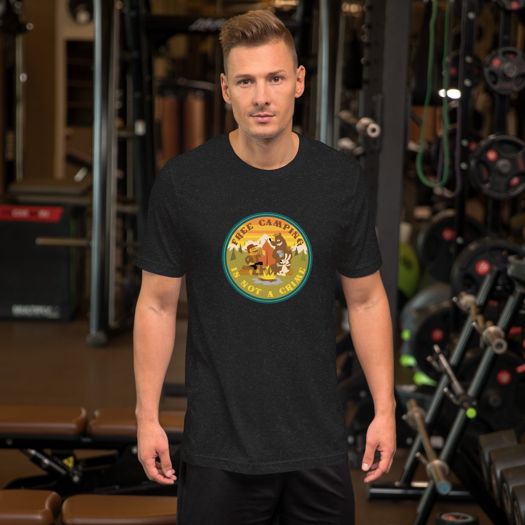 Unisex t-shirt Free Camping is not a crime on dark heather colors