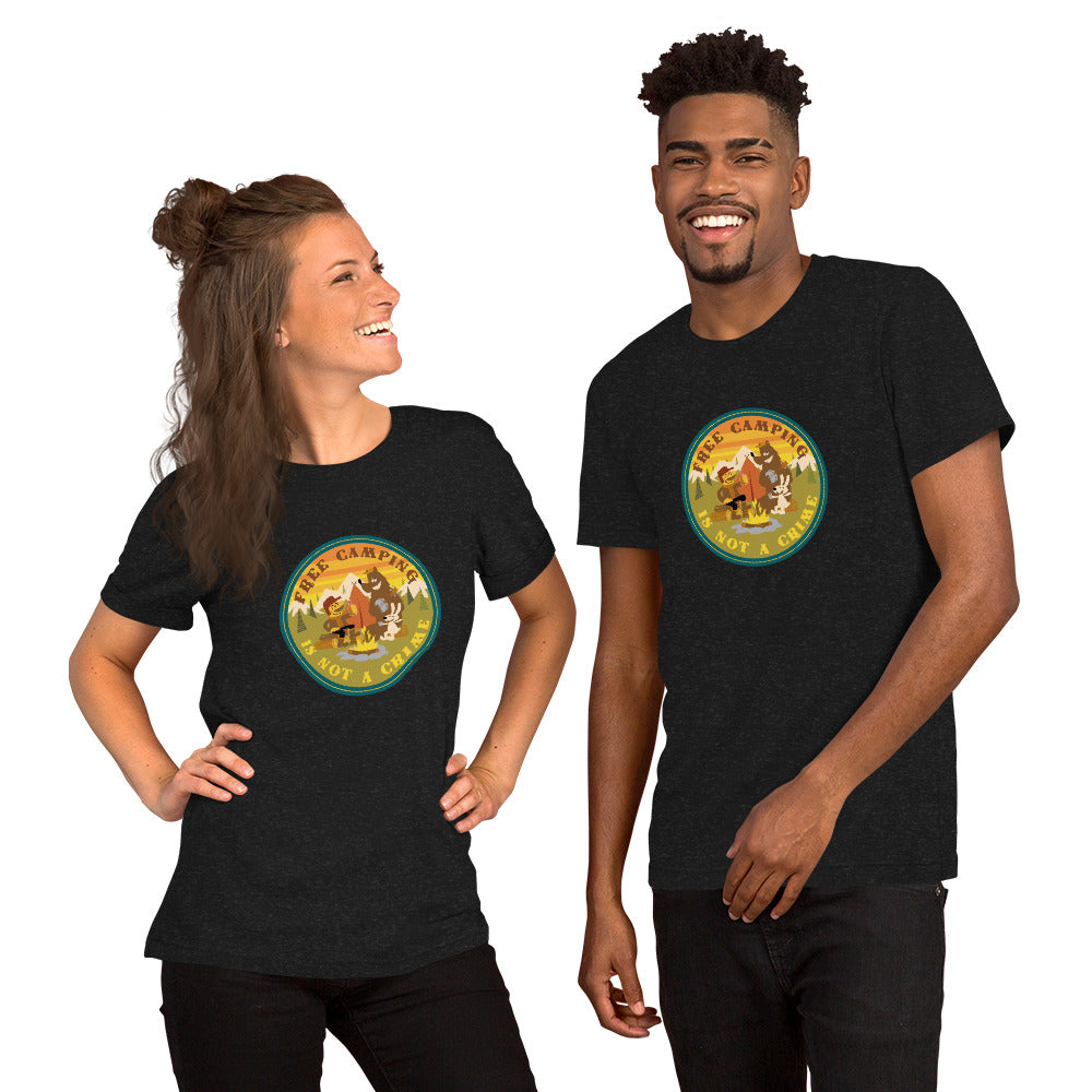 Unisex t-shirt Free Camping is not a crime on dark heather colors