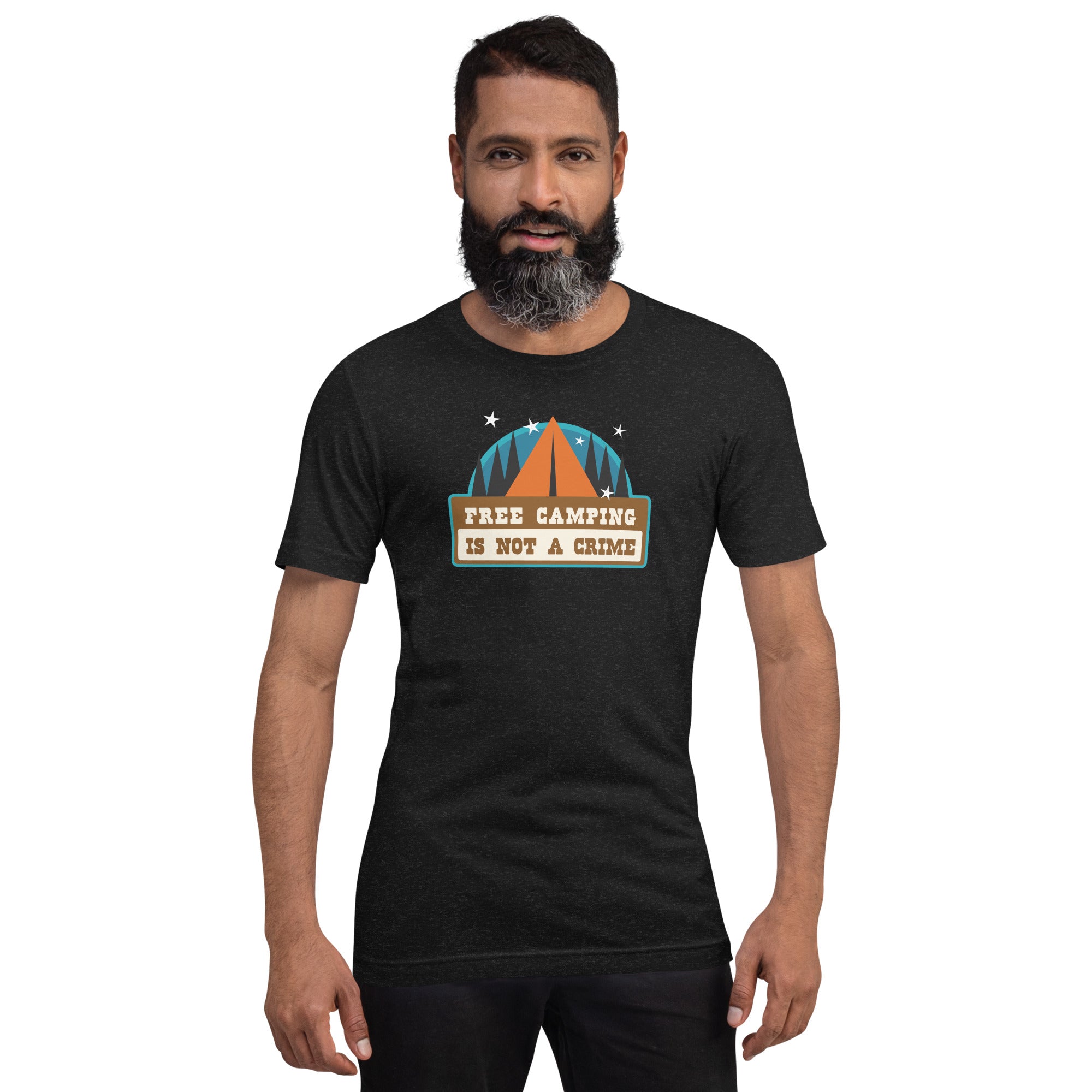 Unisex t-shirt Free camping is not a crime on dark heather colors