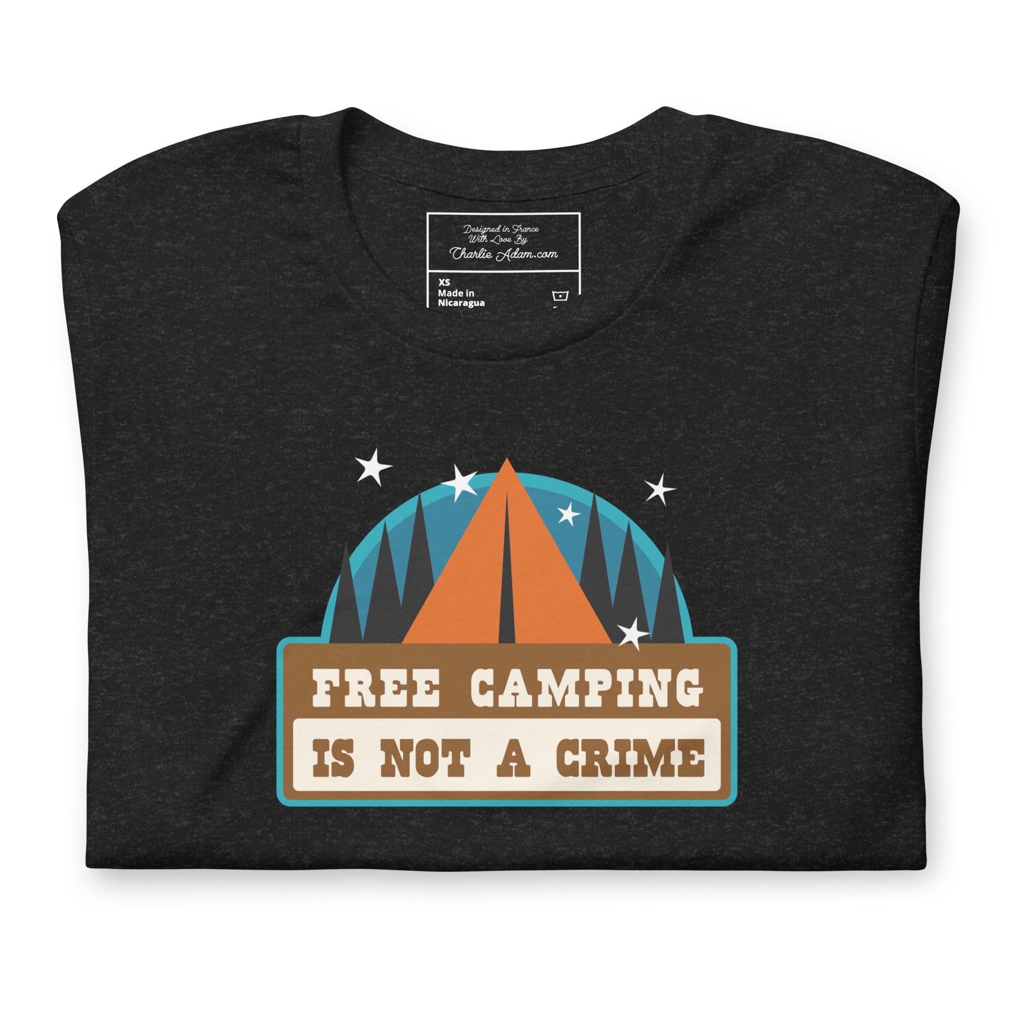 Unisex t-shirt Free camping is not a crime on dark heather colors