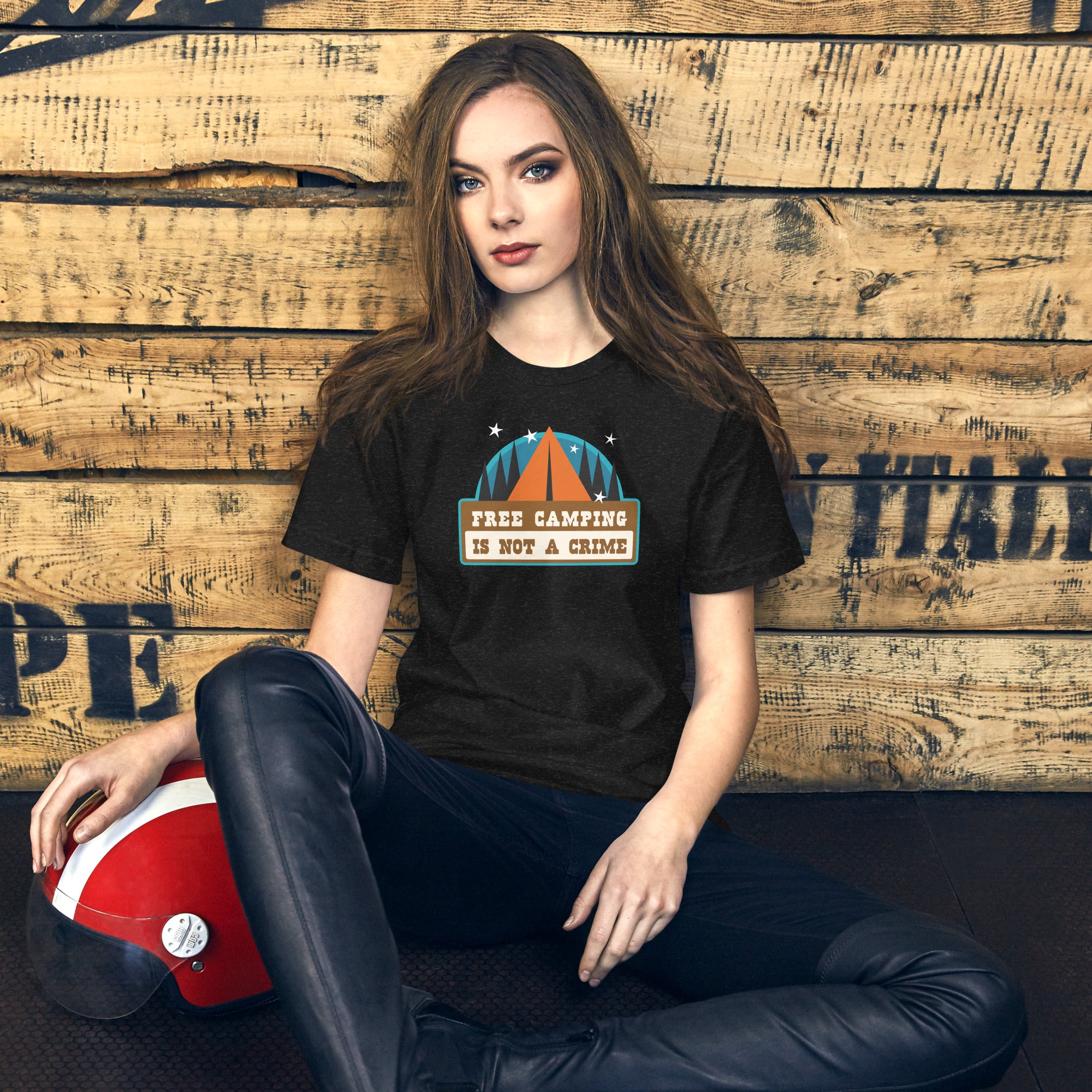 Unisex t-shirt Free camping is not a crime on dark heather colors