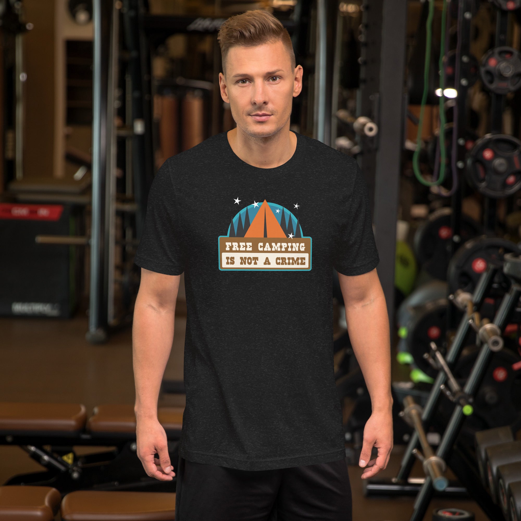 Unisex t-shirt Free camping is not a crime on dark heather colors
