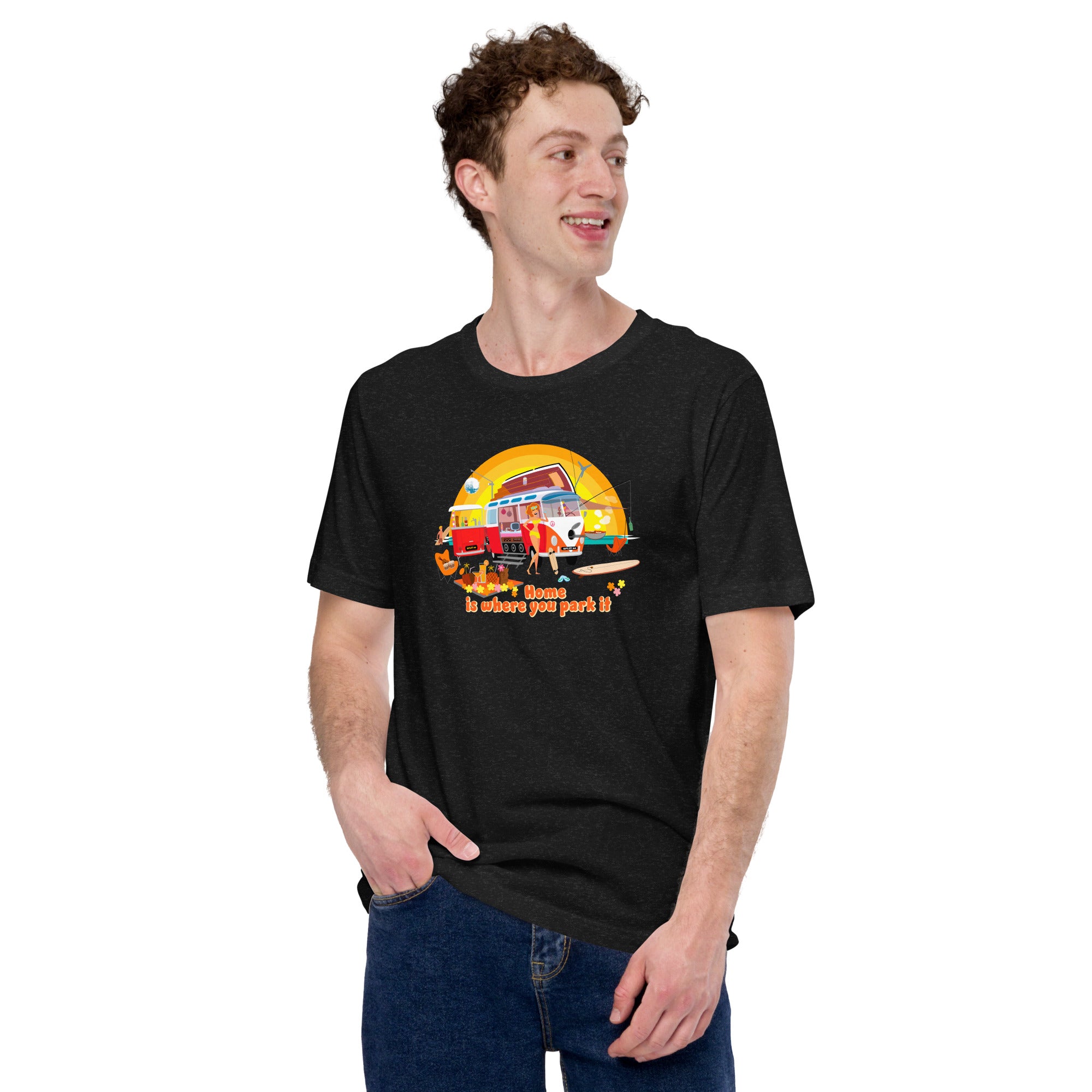 Unisex cotton t-shirt Ultra Combi on dark heather colors