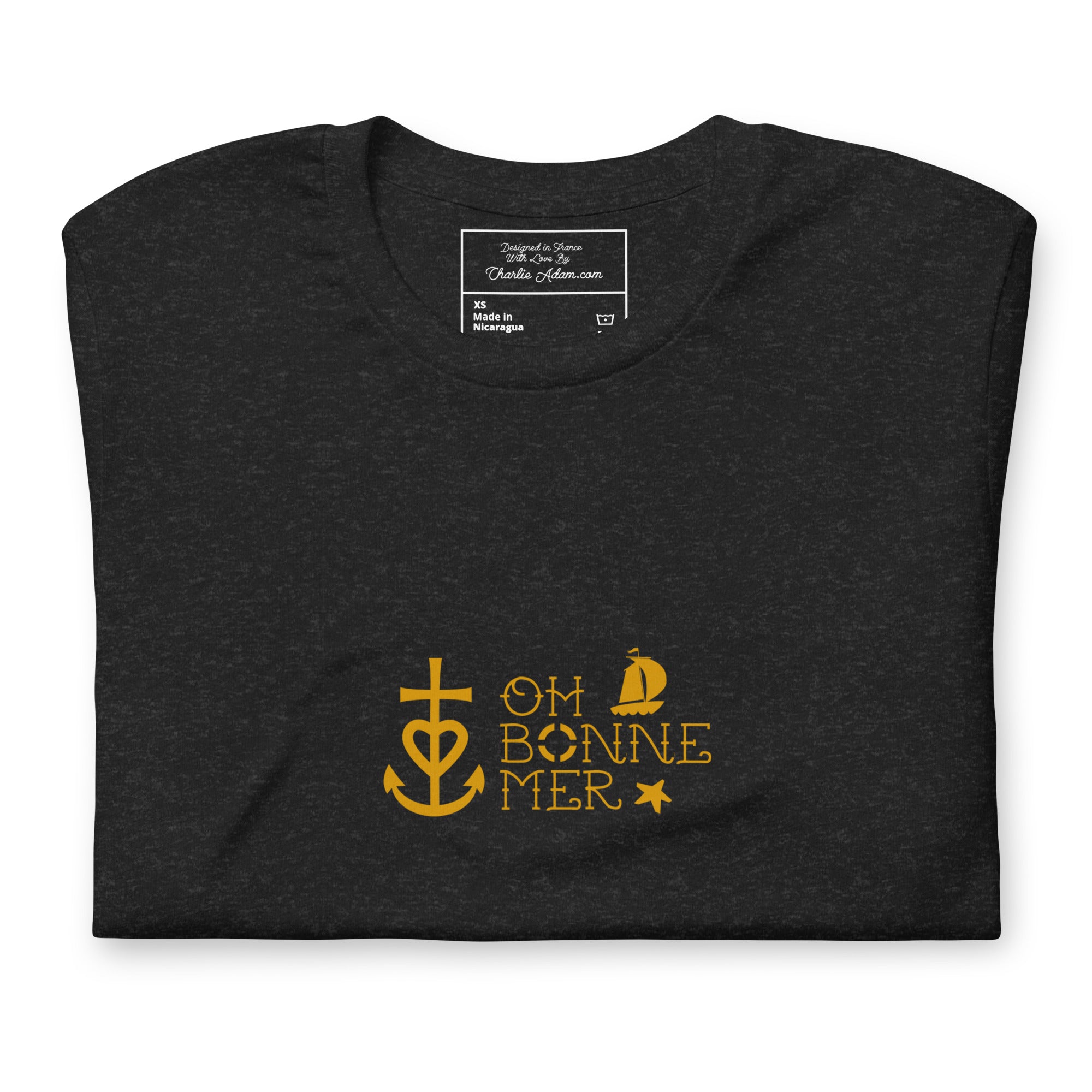 Unisex cotton t-shirt Oh Bonne Mer 2 on dark heather colors