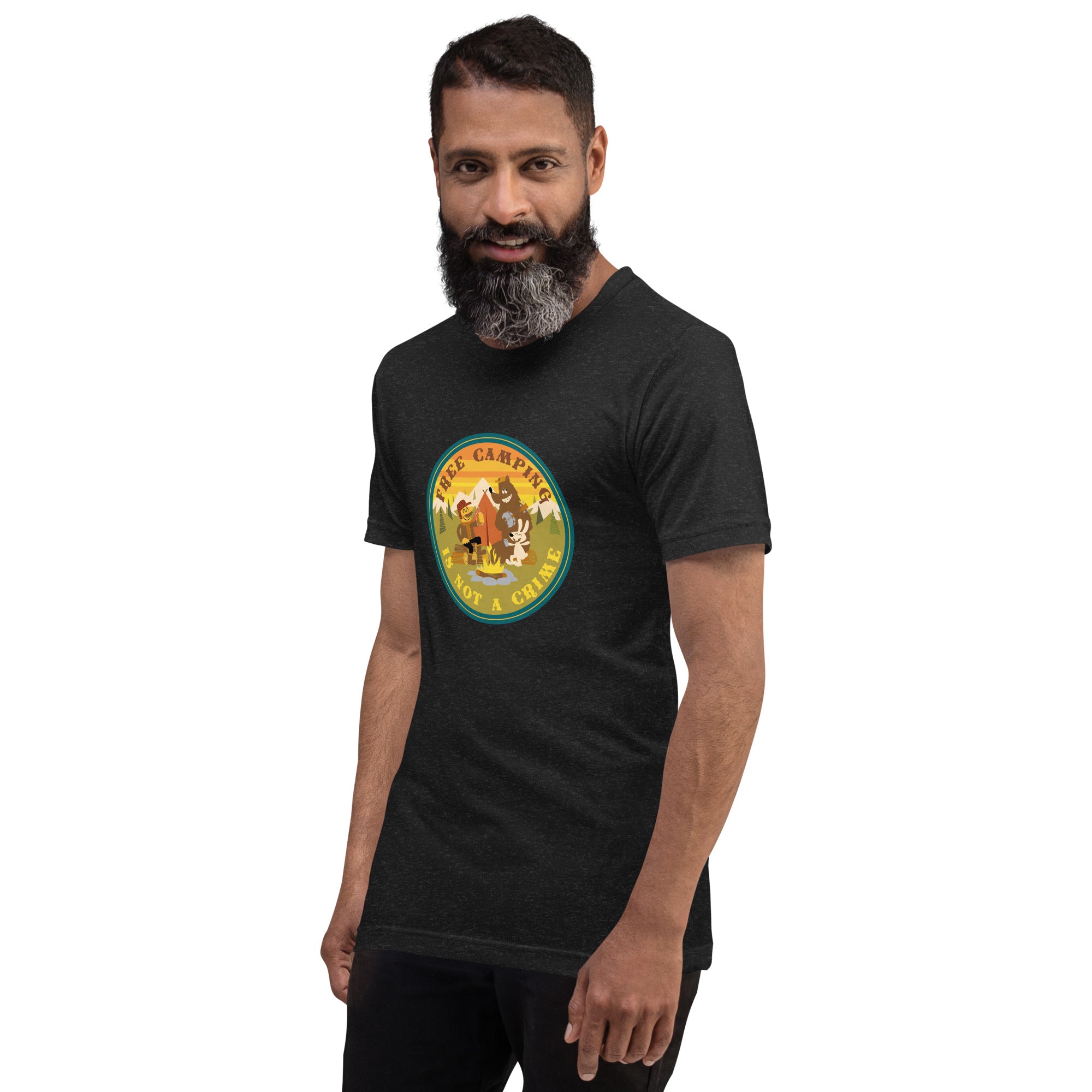Unisex t-shirt Free Camping is not a crime on dark heather colors