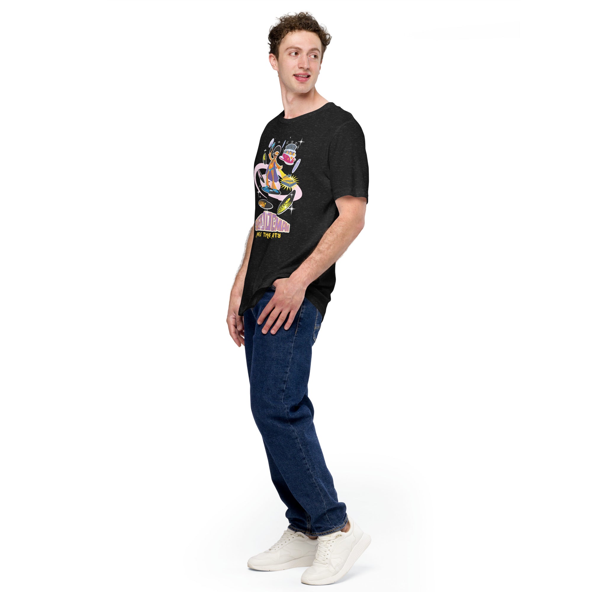 Unisex t-shirt Superboogieman saves the Party on dark heather colors