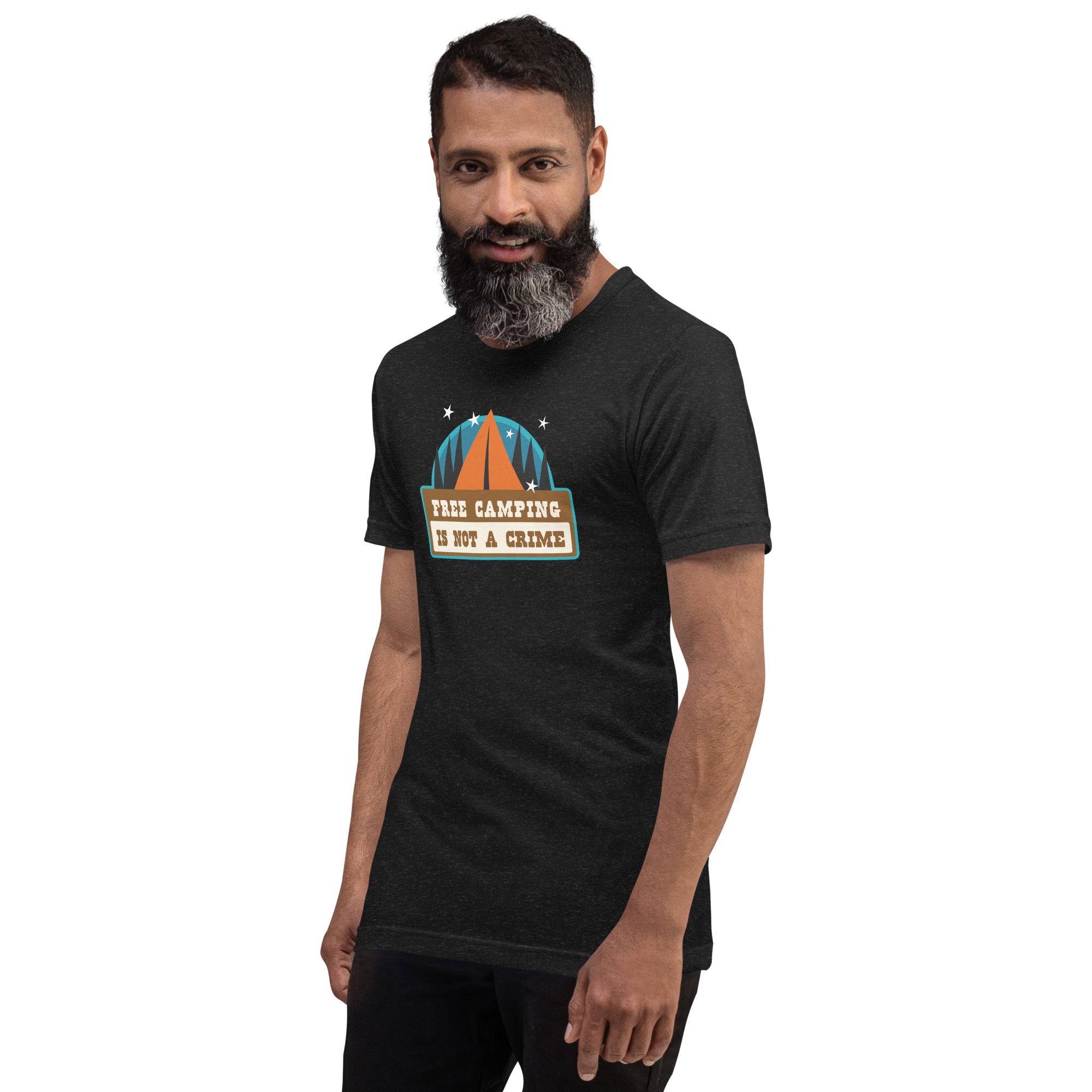 Unisex t-shirt Free camping is not a crime on dark heather colors