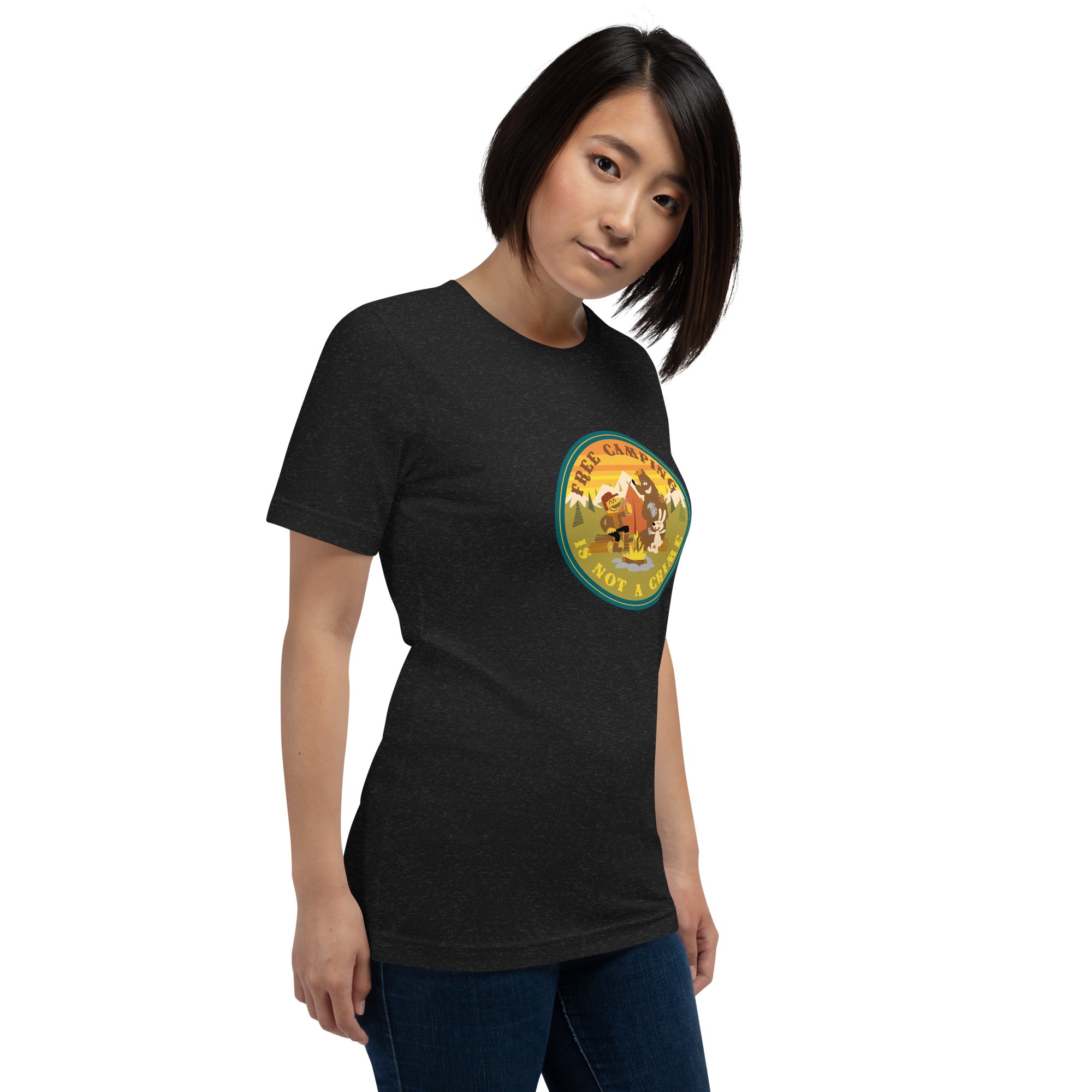 Unisex t-shirt Free Camping is not a crime on dark heather colors