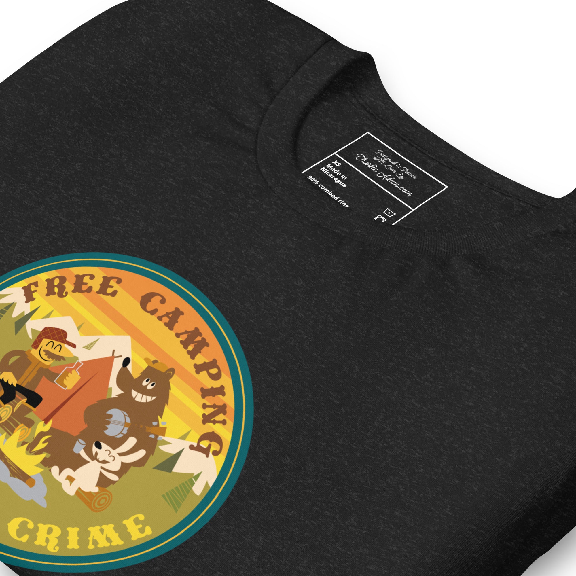 Unisex t-shirt Free Camping is not a crime on dark heather colors