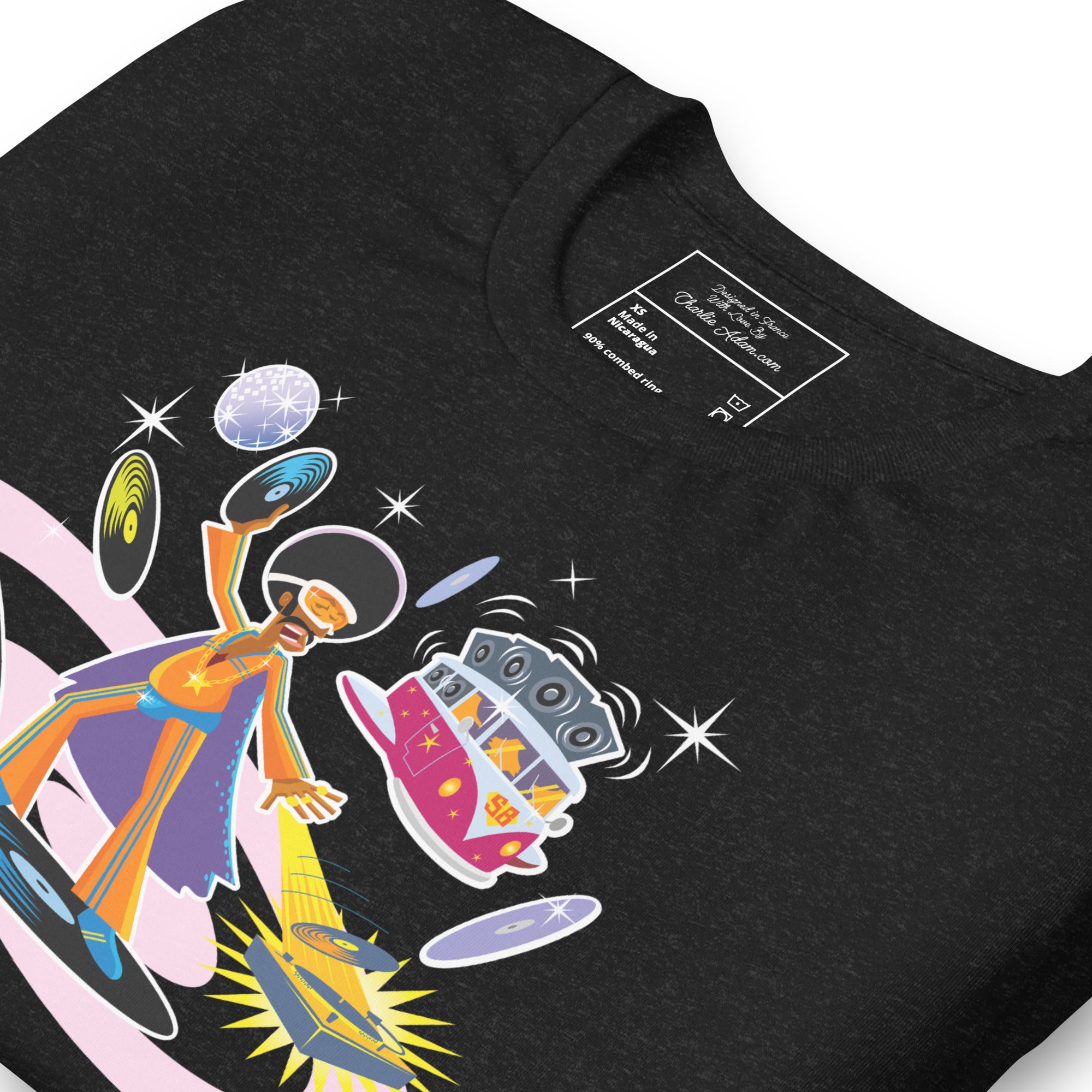 Unisex t-shirt Superboogieman saves the Party on dark heather colors