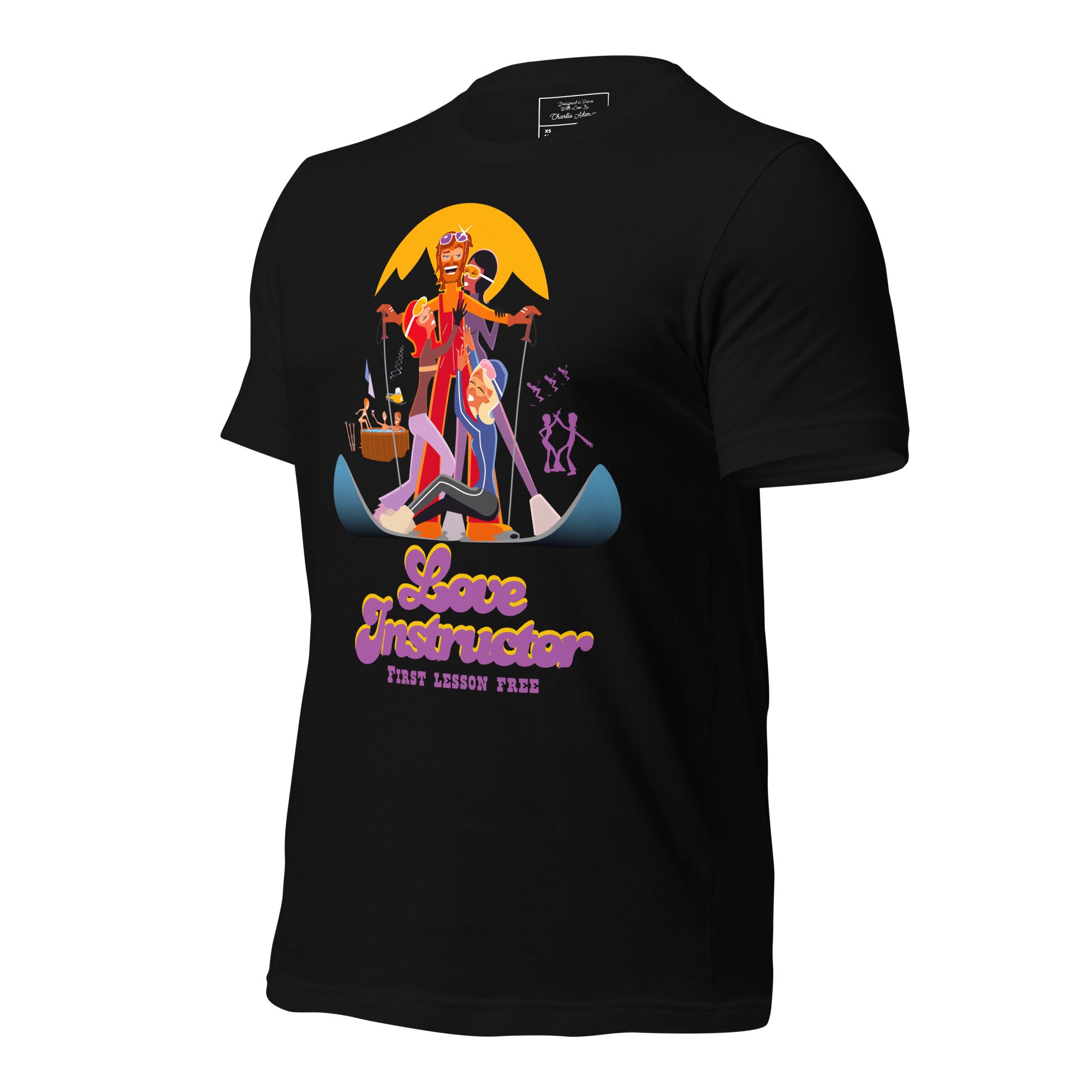 T-shirt en coton unisexe Love instructor First lesson free sur couleurs foncées