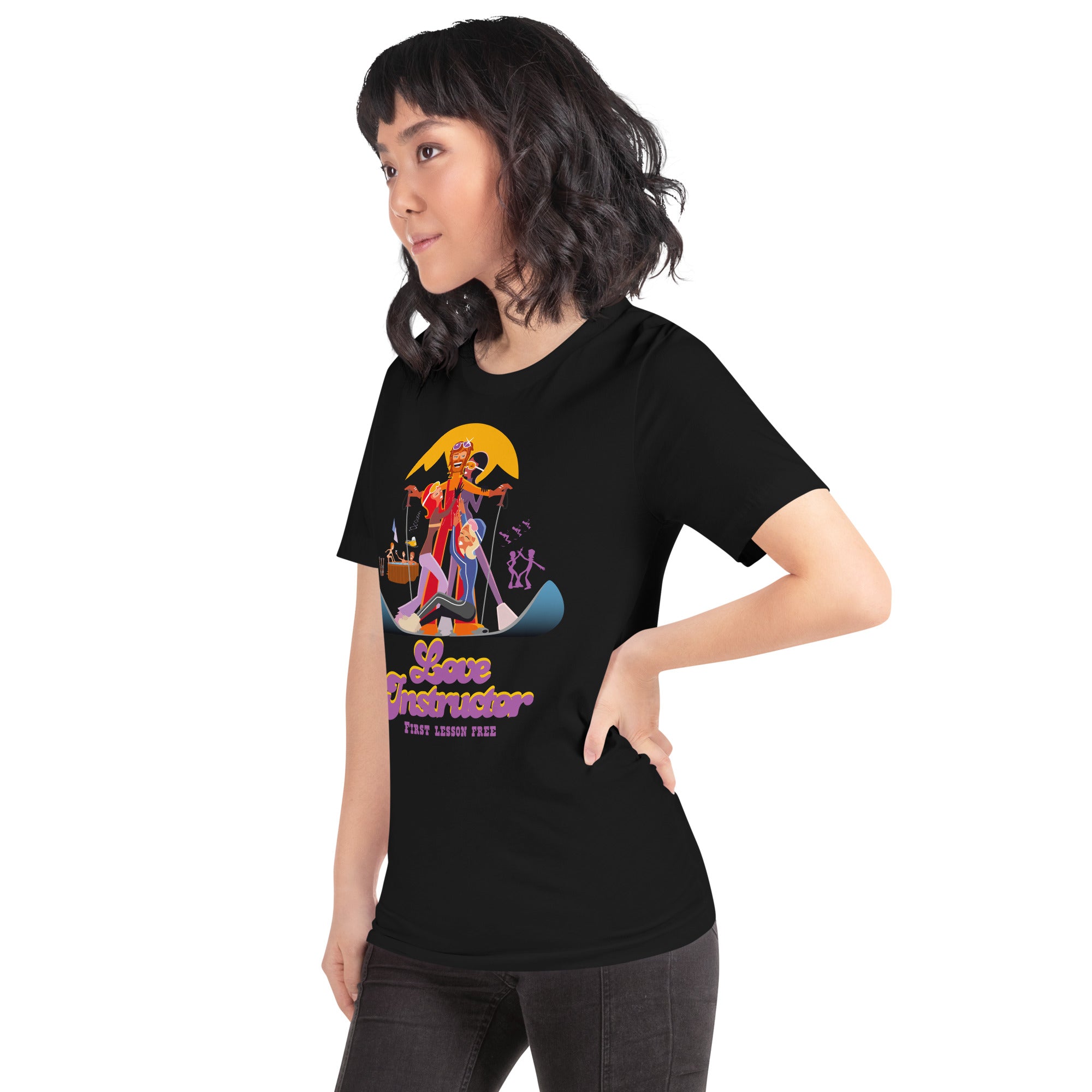 T-shirt en coton unisexe Love instructor First lesson free sur couleurs foncées