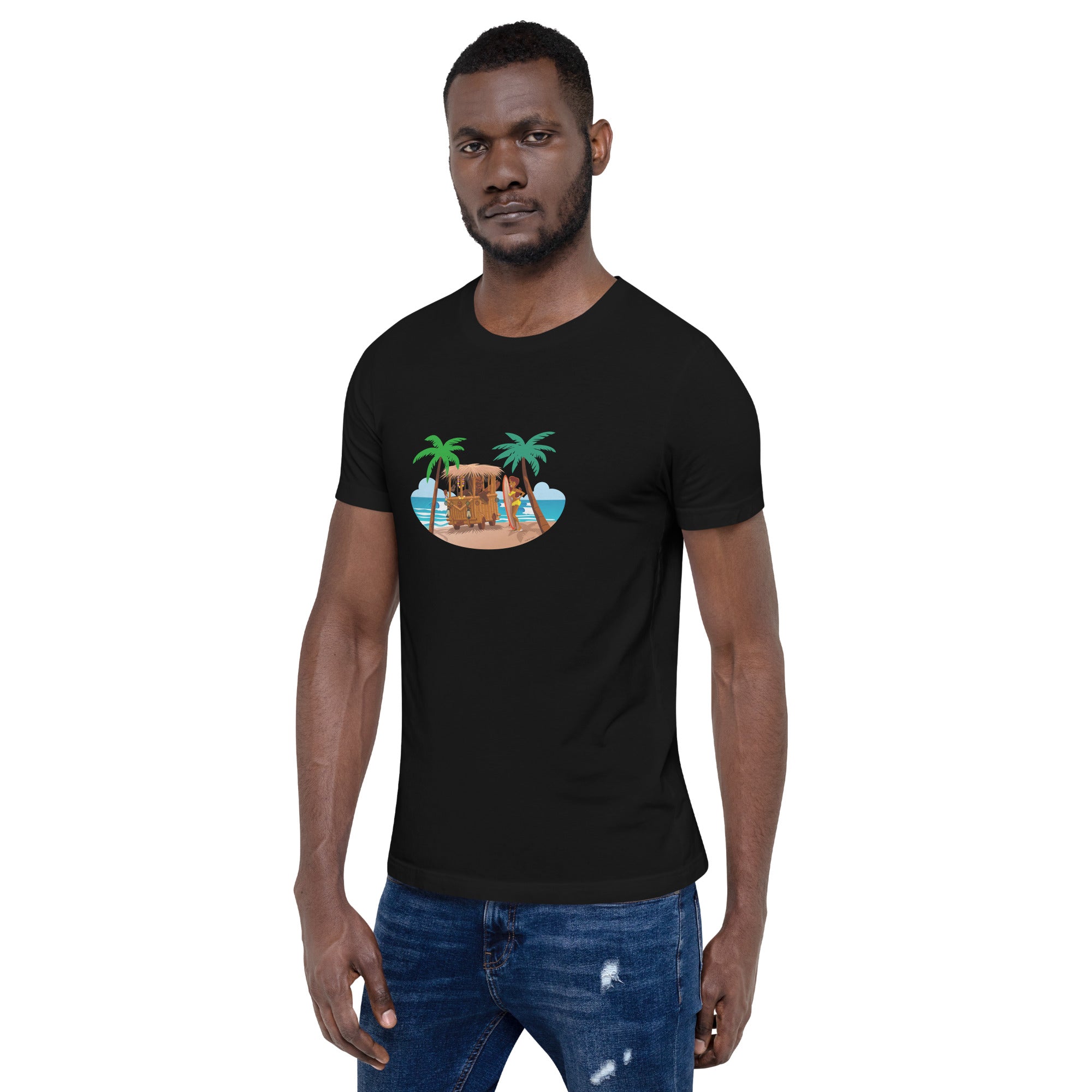 Unisex t-shirt Tiki Kombi on dark colors
