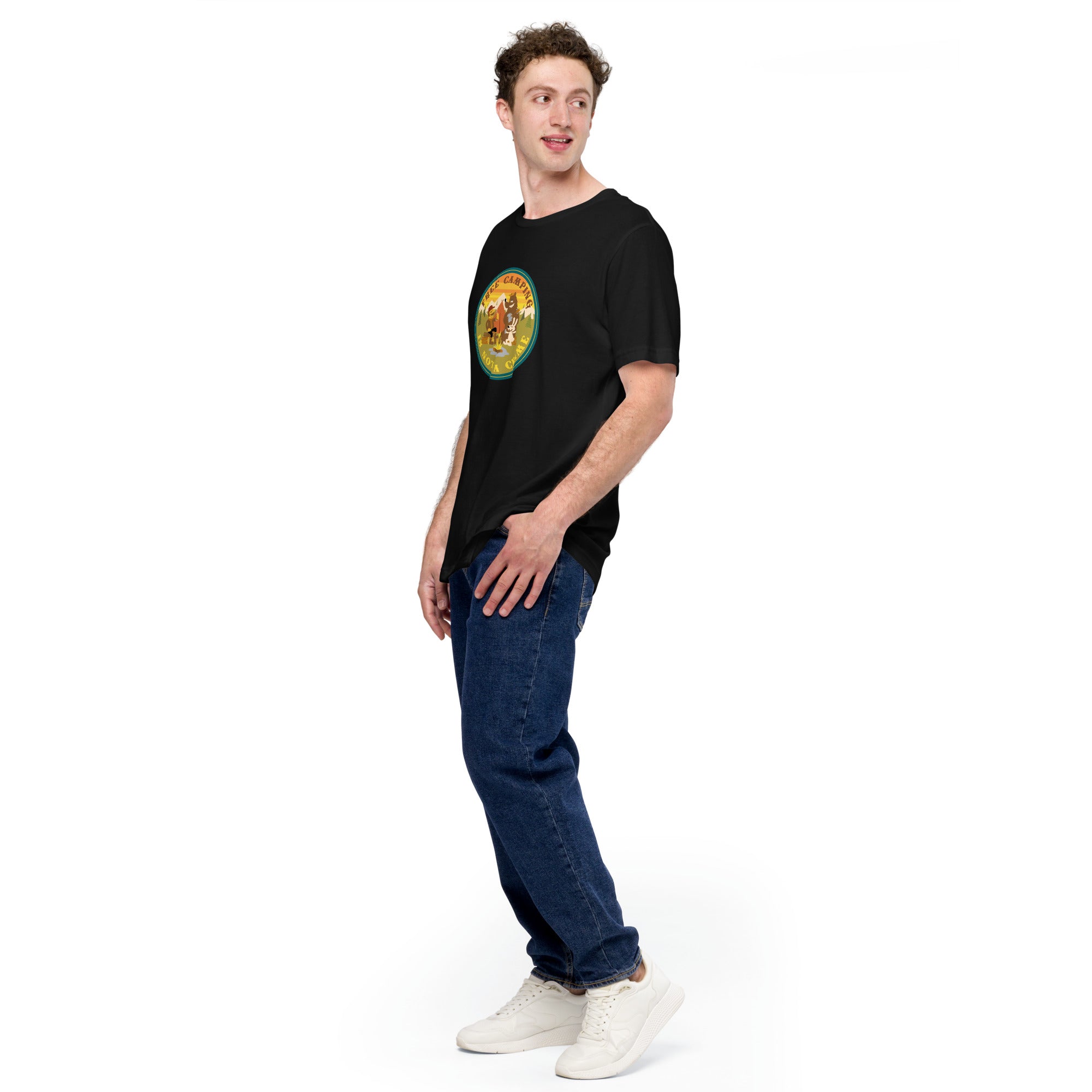 Unisex cotton t-shirt Free Camping is not a Crime on dark colors