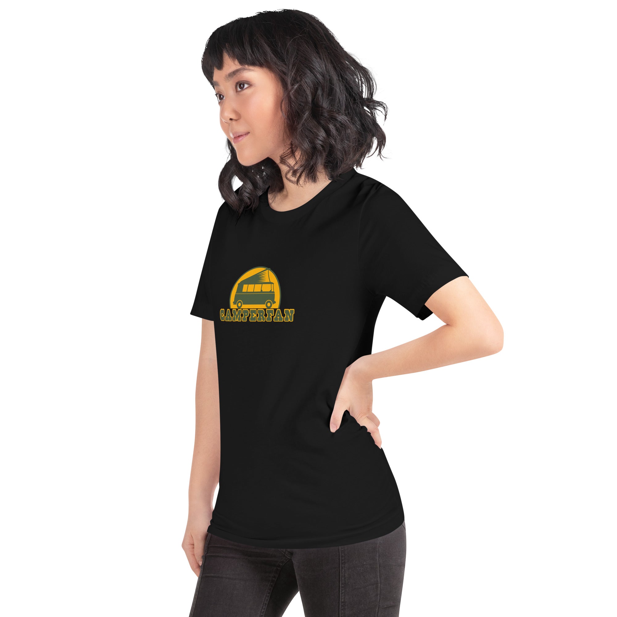 Unisex cotton t-shirt Camperfan on dark colors